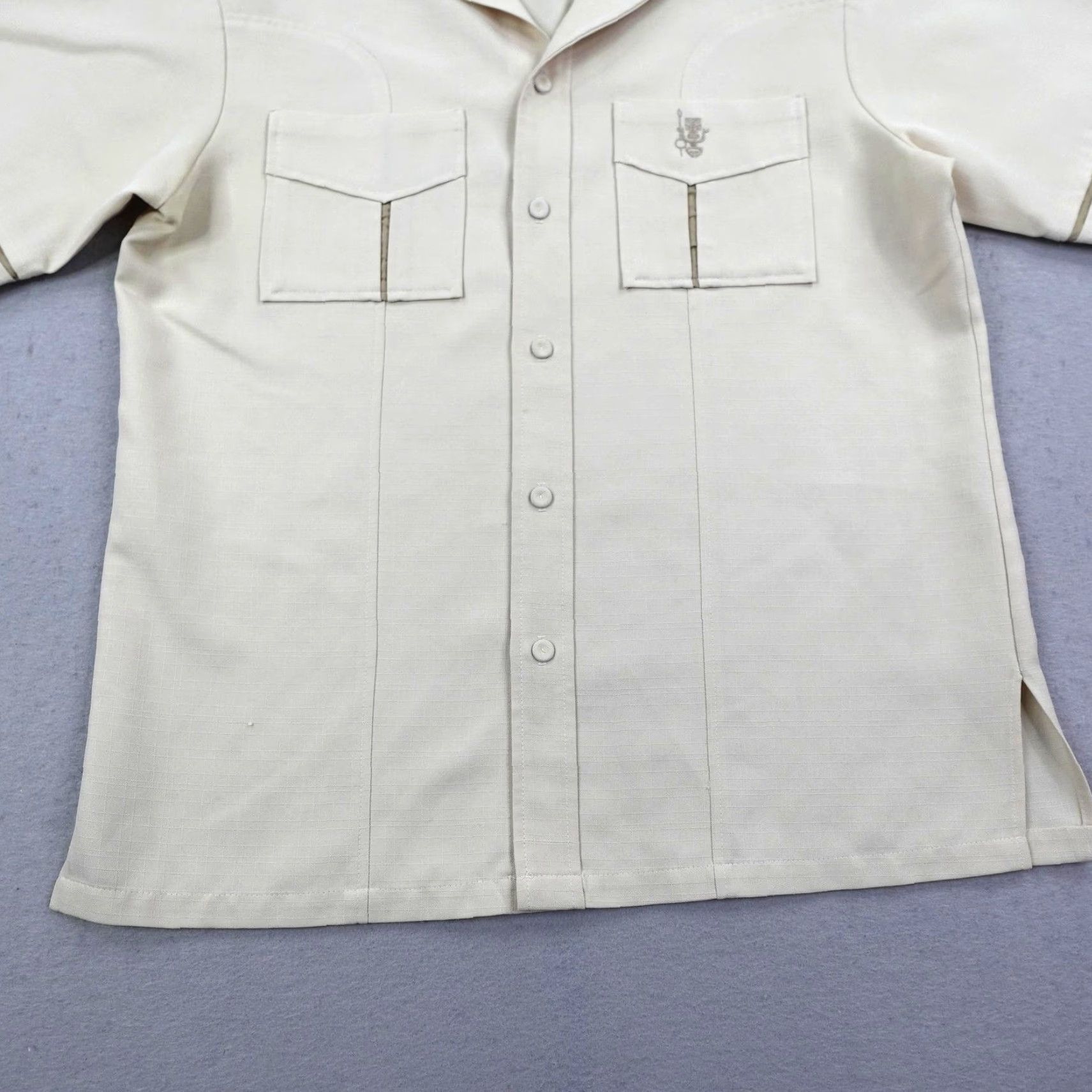 IOLANI VINTAGE Iolani Executive Shirt Mens Tan Large Tiki Camp Hawaiian Wedding Aloha Shirt Size US M / EU 48-50 / 2 - 3 Thumbnail