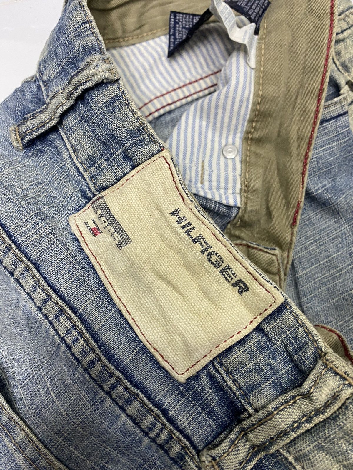 Beauty Beast × Hysteric Glamour BAGGY JEANS DISTRESS RIPS TOMMY HILFIGER BAGGY SKATER STYLE Size US 35 - 9 Thumbnail