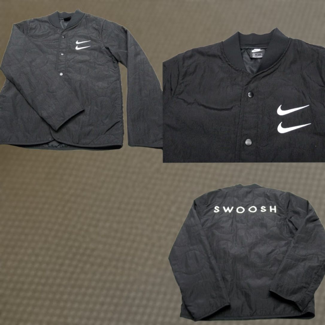 Nike VINTAGE Nike Jacket Mens Small Black Double Swoosh Quilted Insulated Snap 90s Size US S / EU 44-46 / 1 - 1 Thumbnail