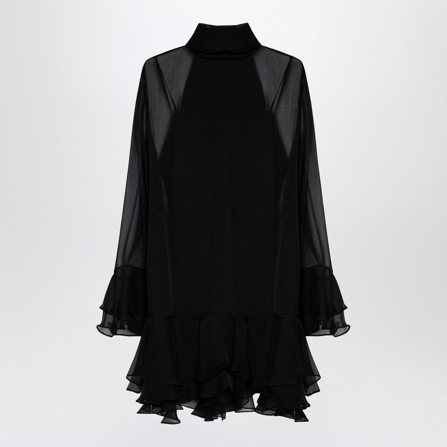 Valentino o1d2blof1024 Slik Dress in Black Size S / US 4 / IT 40 - 1 Thumbnail