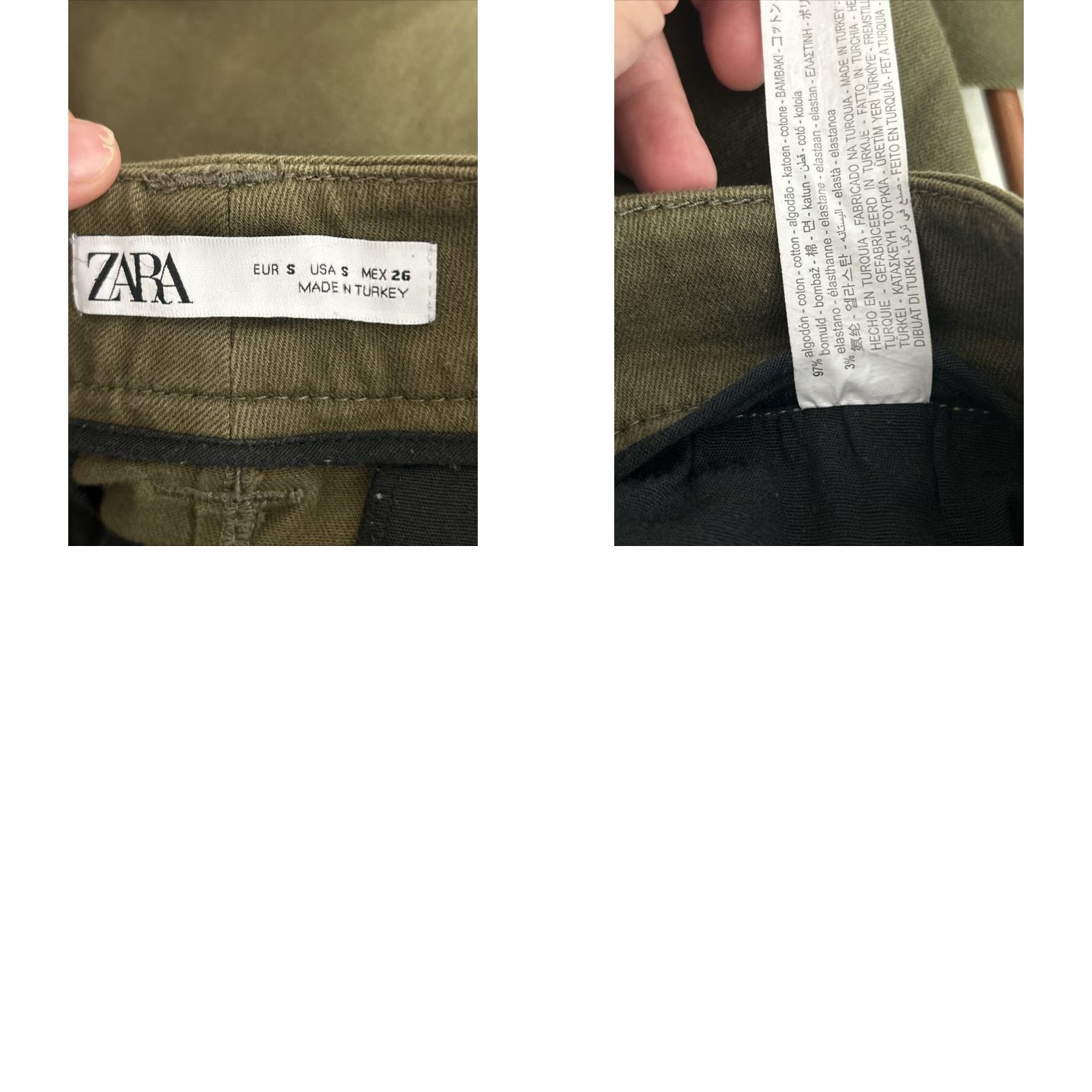 Zara Zara Cargo Pants Army Green Women’s Small 28x28 Pants S Green Army Cargo Zara Women’s Small 28x28 Size 28" / US 6 / IT 42 - 9 Thumbnail