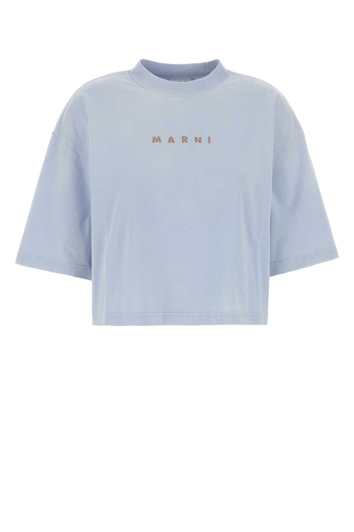 Marni Powder Blue Cotton T-Shirt Size S / US 4 / IT 40 - 1 Thumbnail