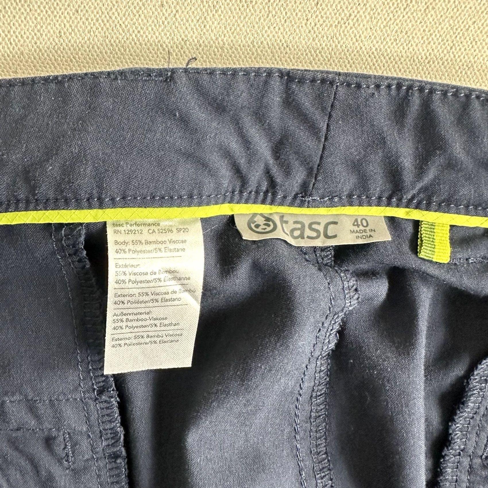 Vintage Tasc Mens 40x31 Motion Pant Straight Fit Blue Bamboo Viscose Stretch Water Resis Pants Mens 40 Inseam 31in Casual Golf Sports Stretch Size US 40 / EU 56 - 8 Thumbnail