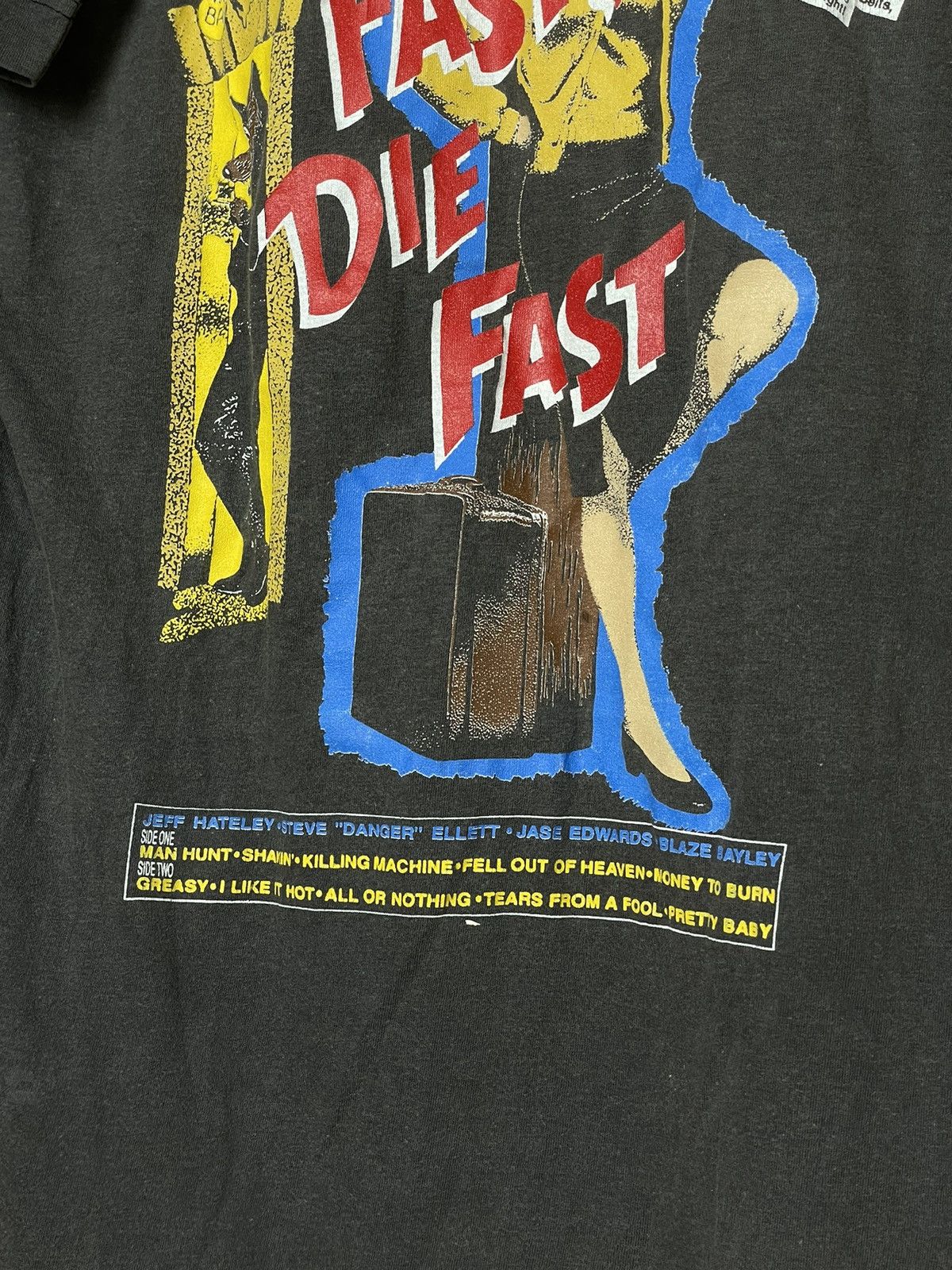 Band Tees × Vintage Vintage 1989 WOLFSBANE ROCK Band Live Fast Die Fast T shirt Size US S / EU 44-46 / 1 - 16 Thumbnail