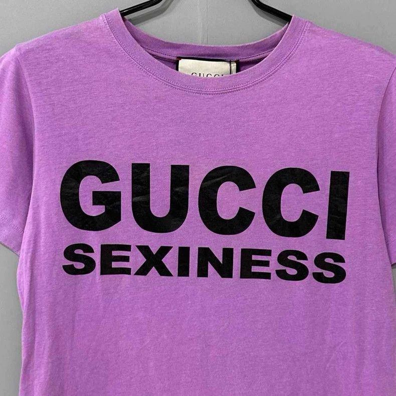 Gucci Gucci Pink purple letter logo short sleeves Size S / US 4 / IT 40 - 3 Thumbnail