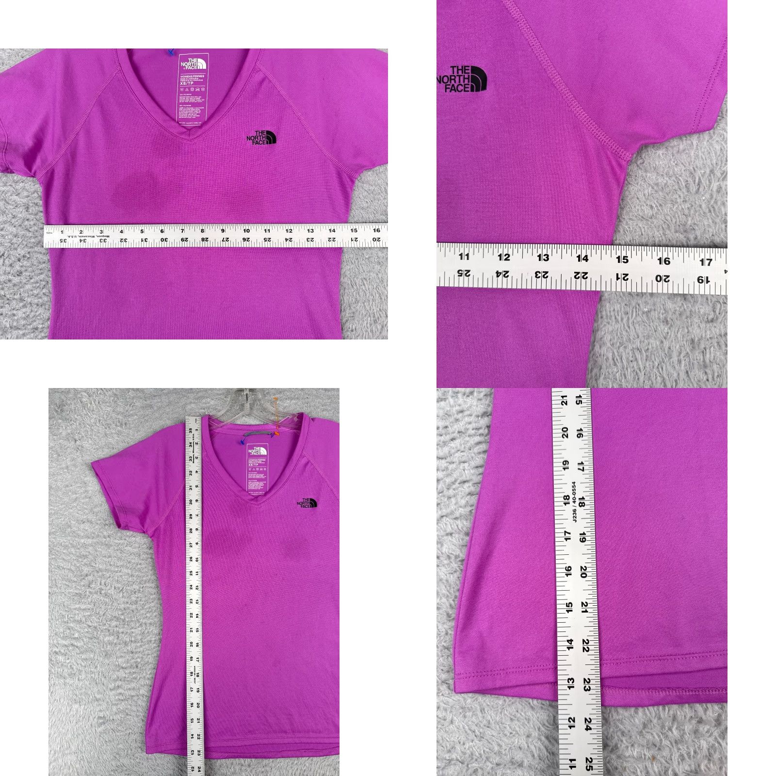 The North Face The North Face T-Shirt Women XS Purple Short Sleeve V-Neck Polyester Size XS / US 0-2 / IT 36-38 - 8 Thumbnail