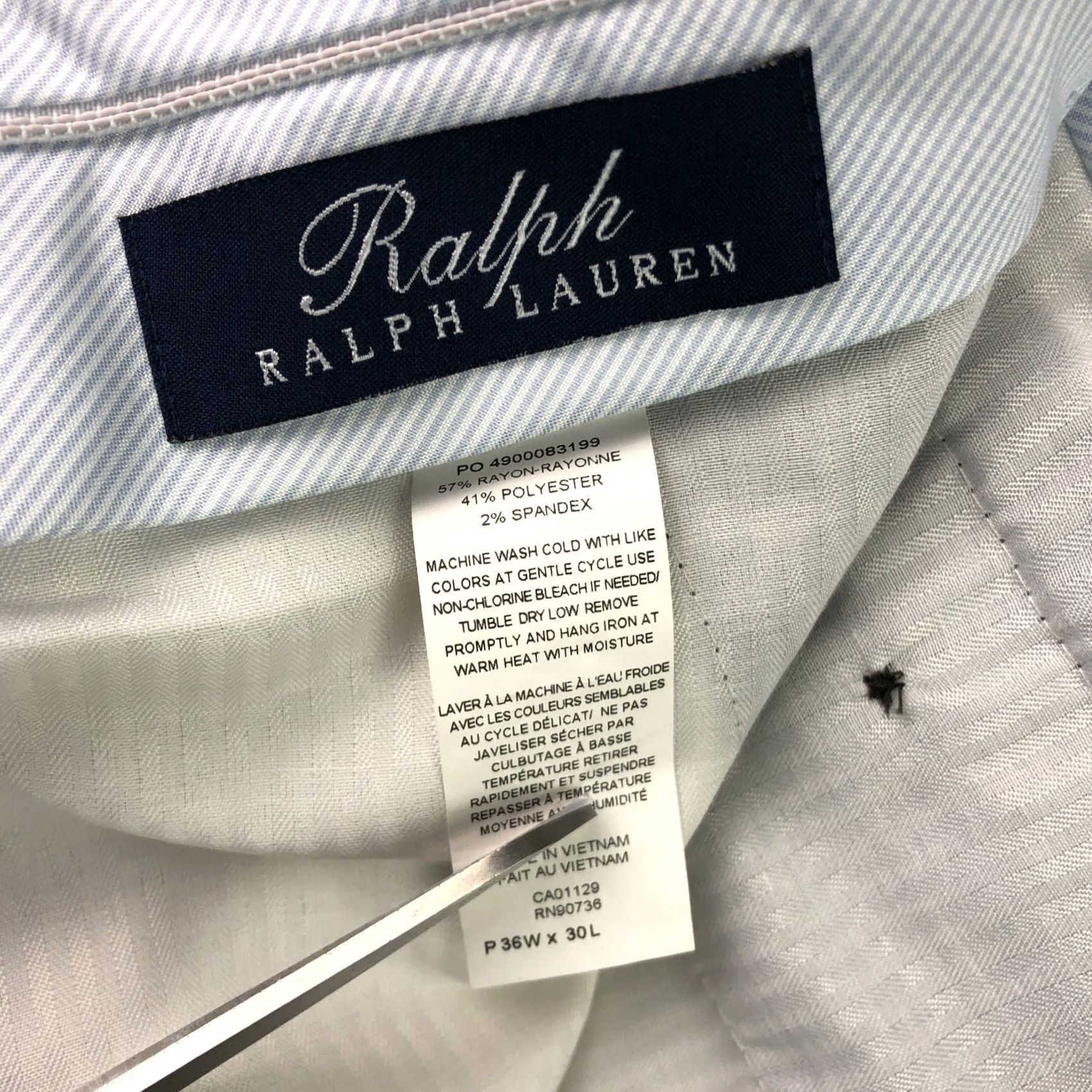 Ralph Lauren Ralph Lauren Men's Gray Polyester Stretch Dress Pants Micro Houndstooth 36x30 Size US 36 / EU 52 - 4 Thumbnail