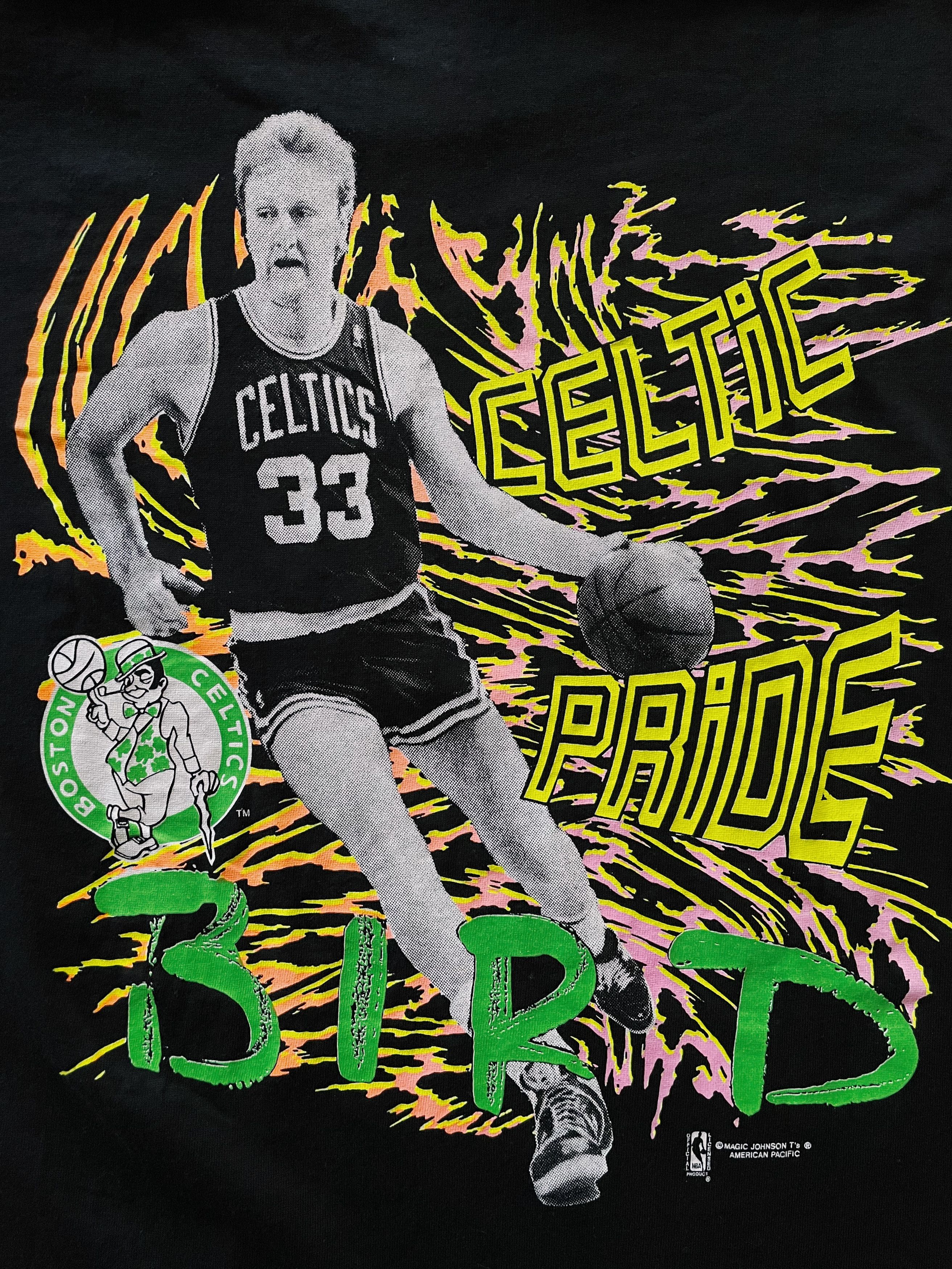 NBA × Vintage Vintage 80s NBA Boston Celtics Larry Bird T-shirt Black Size US L / EU 52-54 / 3 - 3 Thumbnail