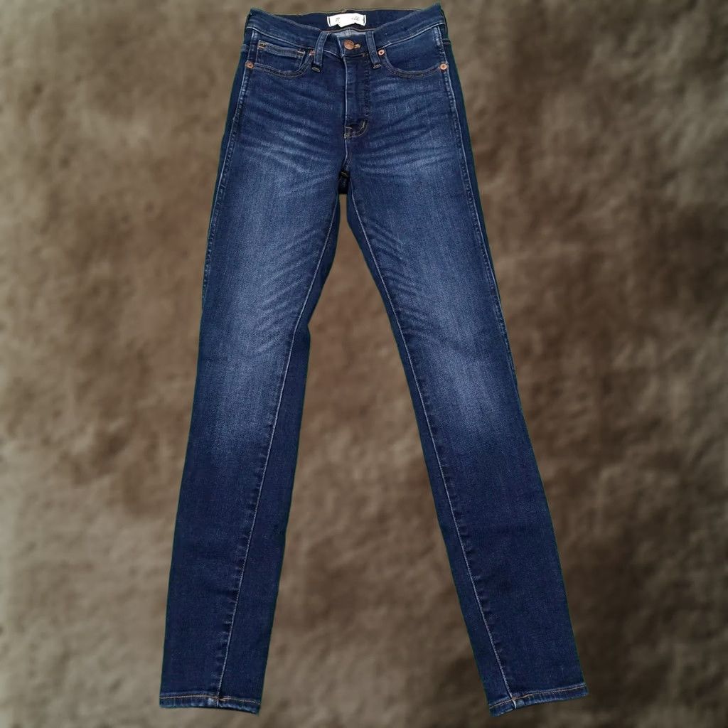 Madewell Madewell Jeans Womens 24 Blue 10" High Rise Skinny Dark Wash Stretch 24x28 Size 42" / US 20 - 1 Thumbnail