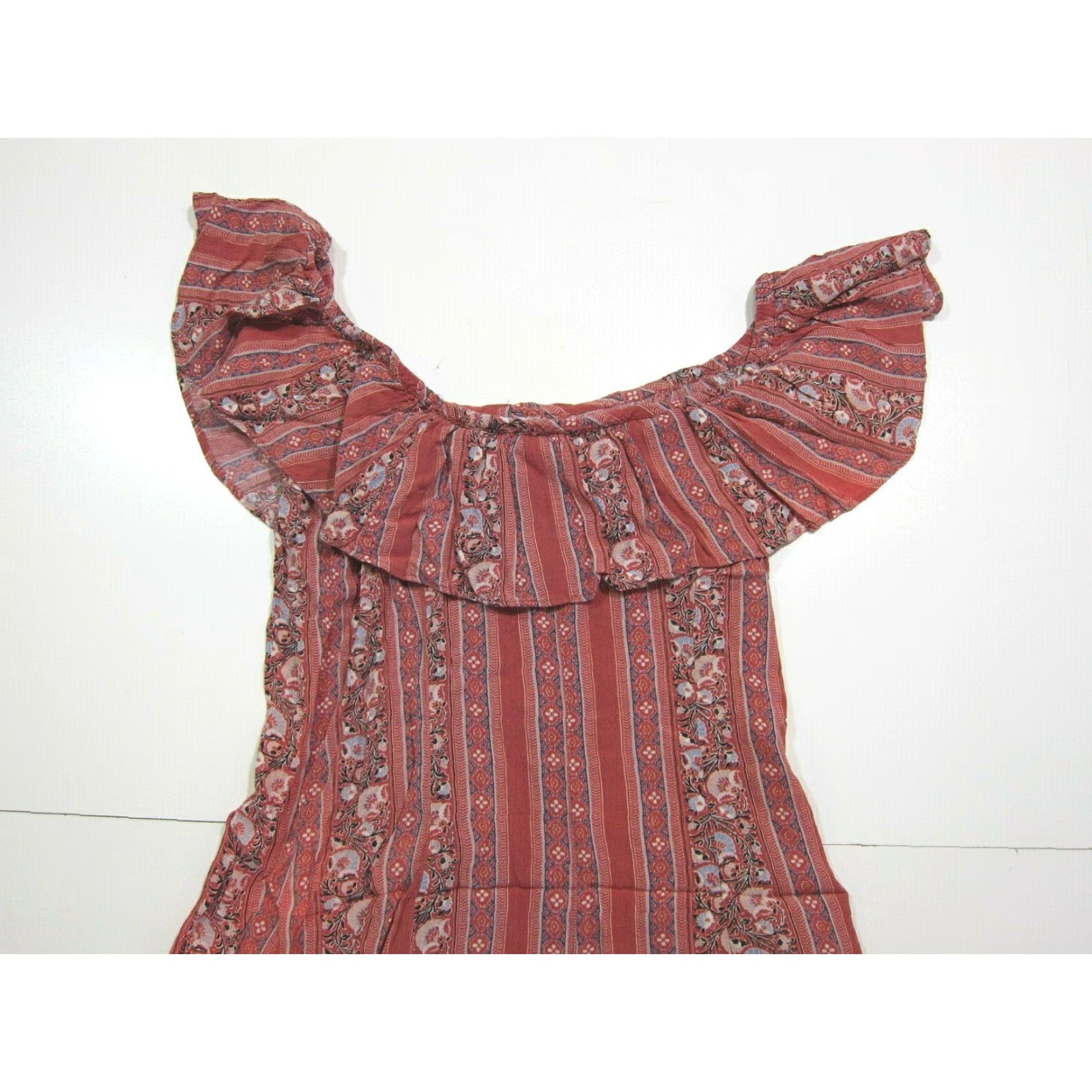 American Eagle Outfitters American Eagle Outfitters 100% Rayon Off Shoulder Sun Dress Women XS Floral Pink Blue Dress Size XS / US 0-2 / IT 36-38 - 5 Thumbnail