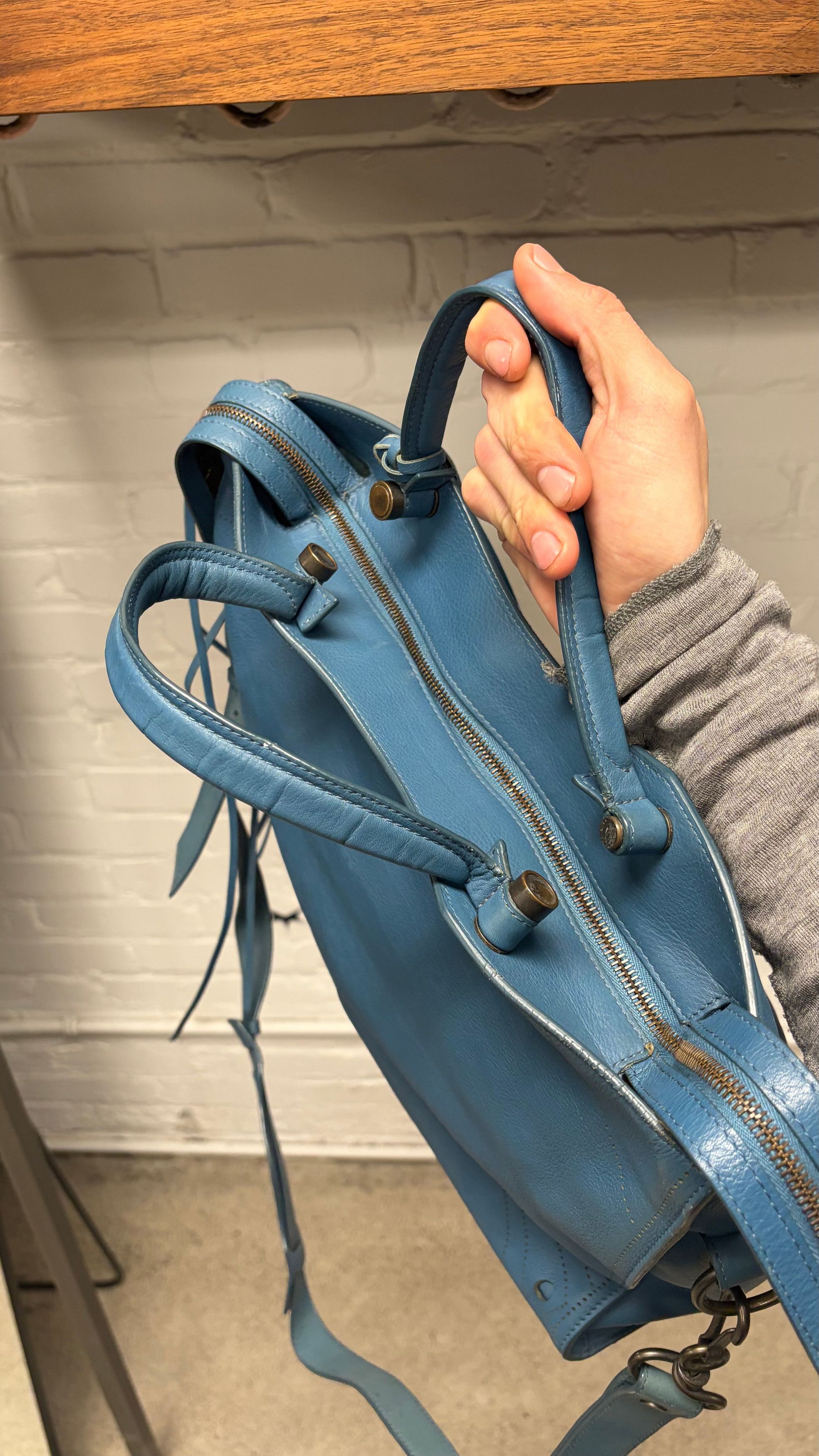 Balenciaga Balenciaga ‘Blackout’ Special Edition ‘City Bag’ with Crossbody Strap & Magnetic Closure Size ONE SIZE - 5 Thumbnail