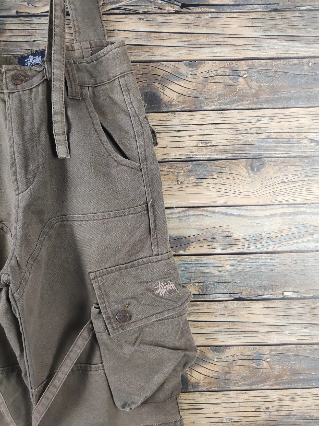 Stussy DL Stussy Olive Multipocket Tactical Jumpsuits cargo #2678 Size US 27 - 20 Thumbnail