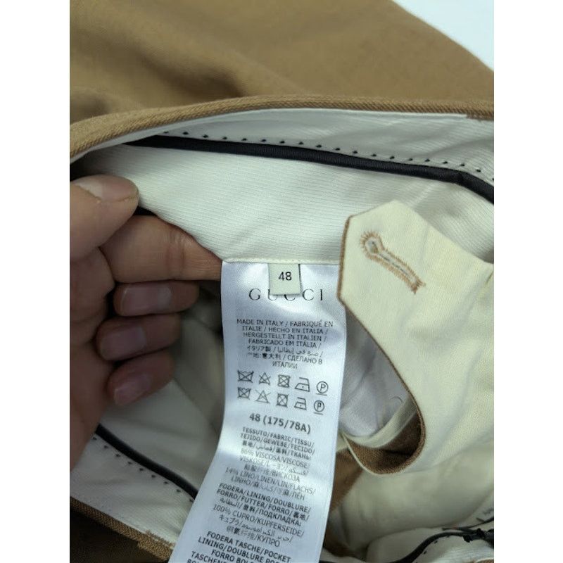 Gucci o1rshd1 Tailored Crepe Trousers Pant in Brown / Camel Size US 32 / EU 48 - 18 Thumbnail