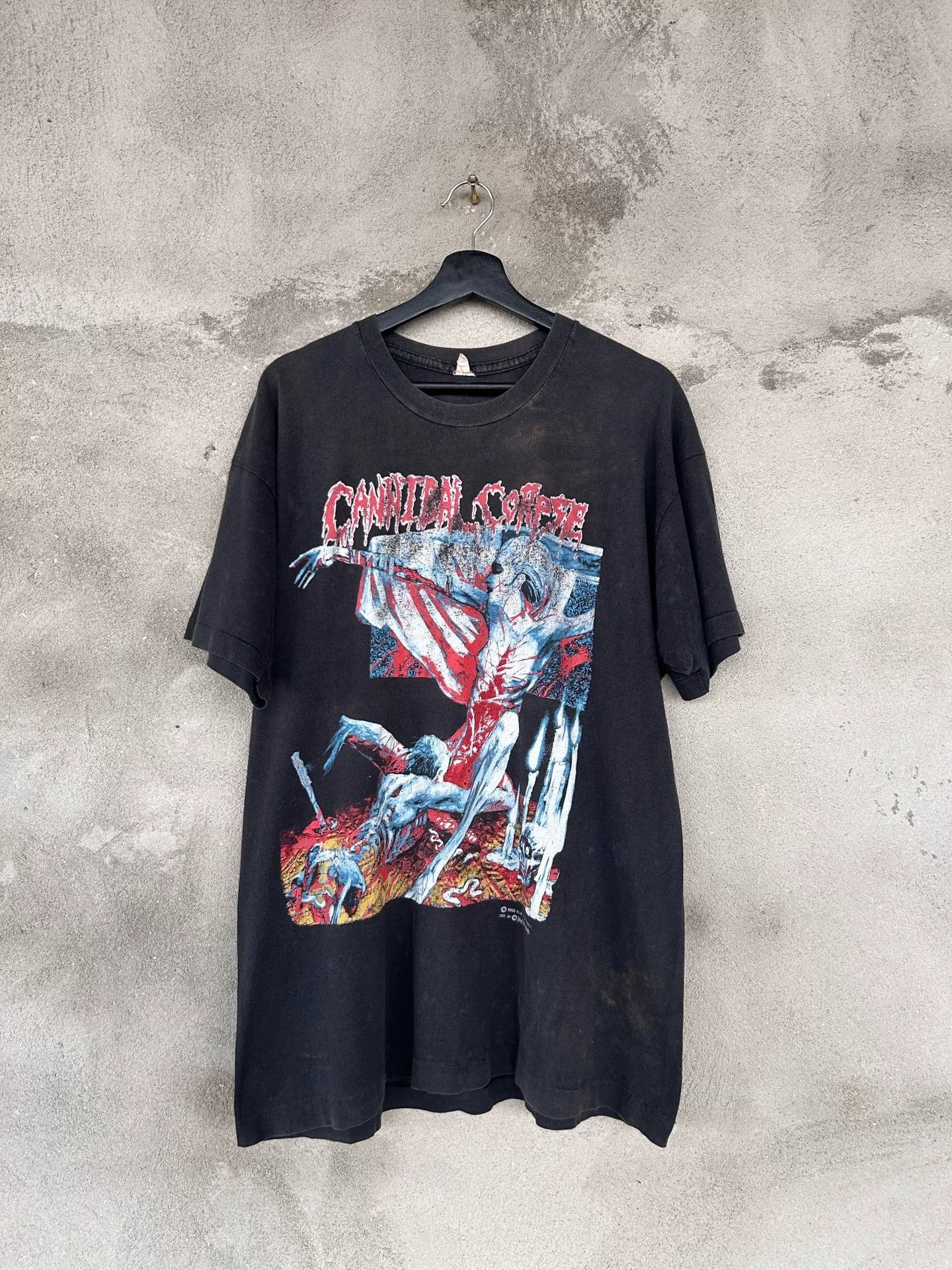 Vintage Cannibal Corpse 1993 Tour Vintage Tee Size US XL / EU 56 / 4 - 1 Thumbnail