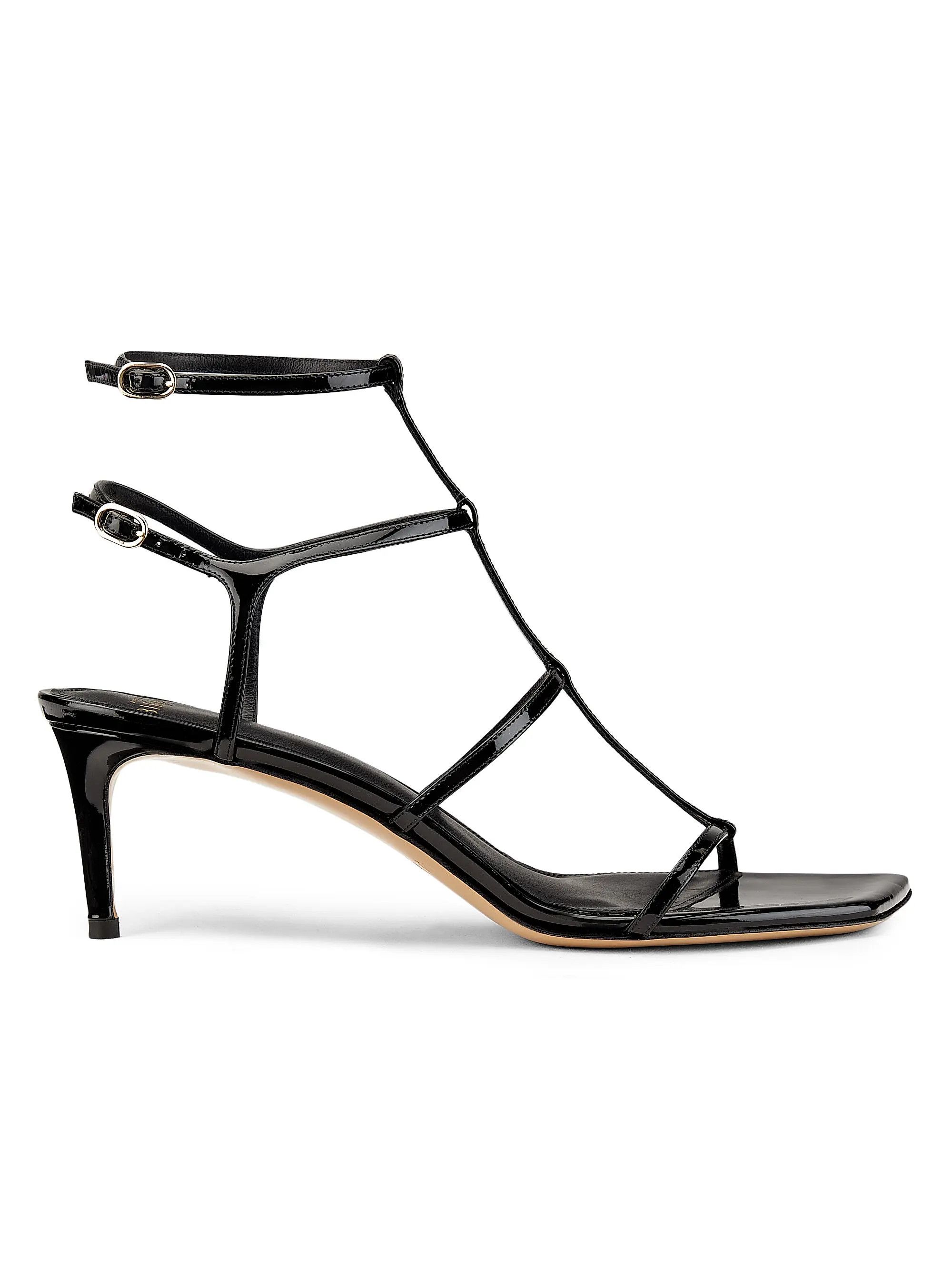 Alexandre Birman os11x0126 Amanda 60MM Patent Leather Strappy Sandals Black Size US 8 / IT 38 - 1 Thumbnail