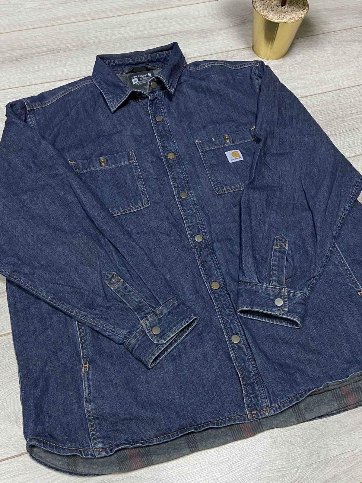 Carhartt Carhartt insulated lined denim jacket shirt buttons pockets Size US XXL / EU 58 / 5 - 5 Thumbnail