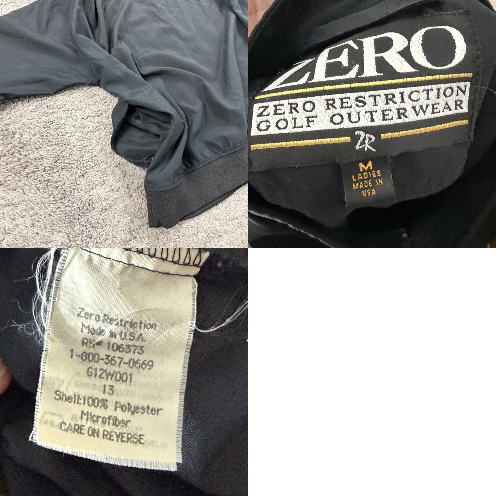 Vintage Zero Restriction Jacket Women M Black Windbreaker 1/4 Zip Pockets USA Size 32" / US 10 / IT 46 - 8 Thumbnail