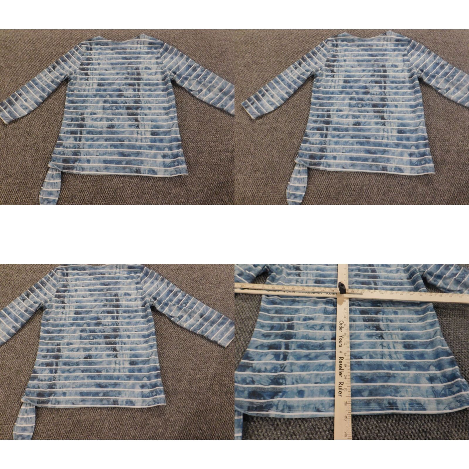 Vintage Cathy Daniels Womens Blouse S Blue Striped Pullover Casual Long Sleeve Button Collared Rayon Spandex Breathable Stretch Regular Top Shirt Size S / US 4 / IT 40 - 8 Thumbnail