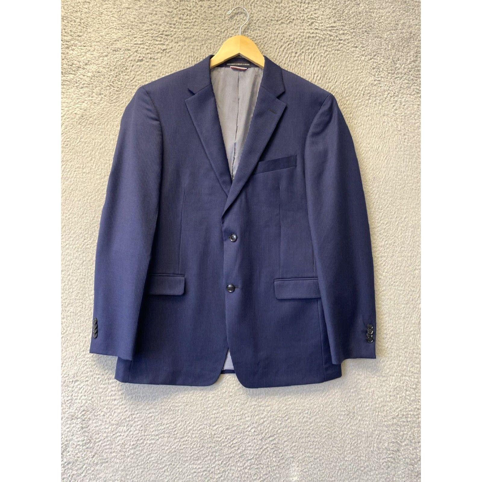 Tommy Hilfiger TOMMY HILFIGER Men's Modern-Fit Blue Plaid 2-Piece Suit Jacket Pants 40L/38W Size 40L - 3 Thumbnail