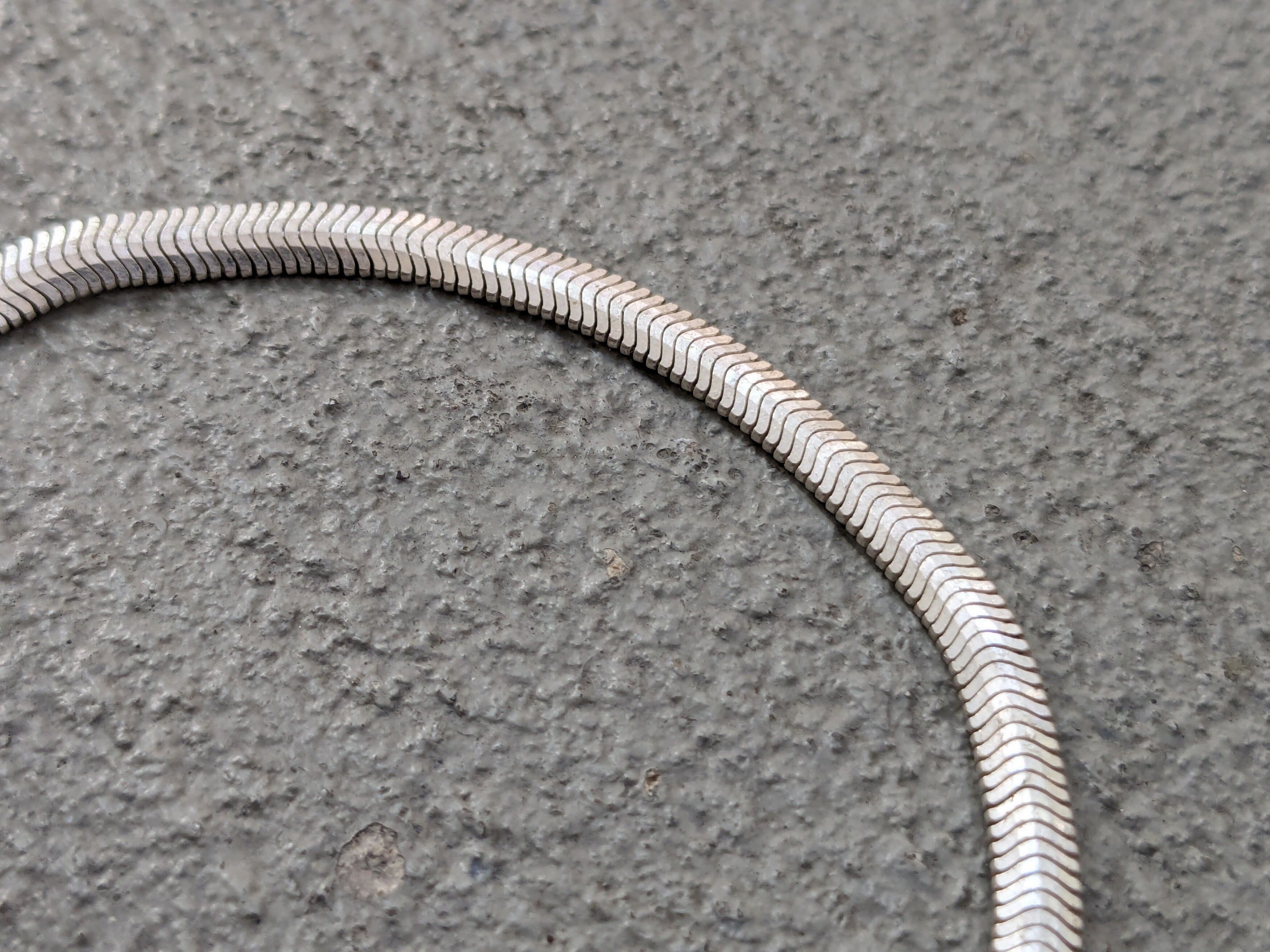 Vintage Vintage Sterling Silver Herringbone Bracelet Snake Italy Size ONE SIZE - 7 Thumbnail