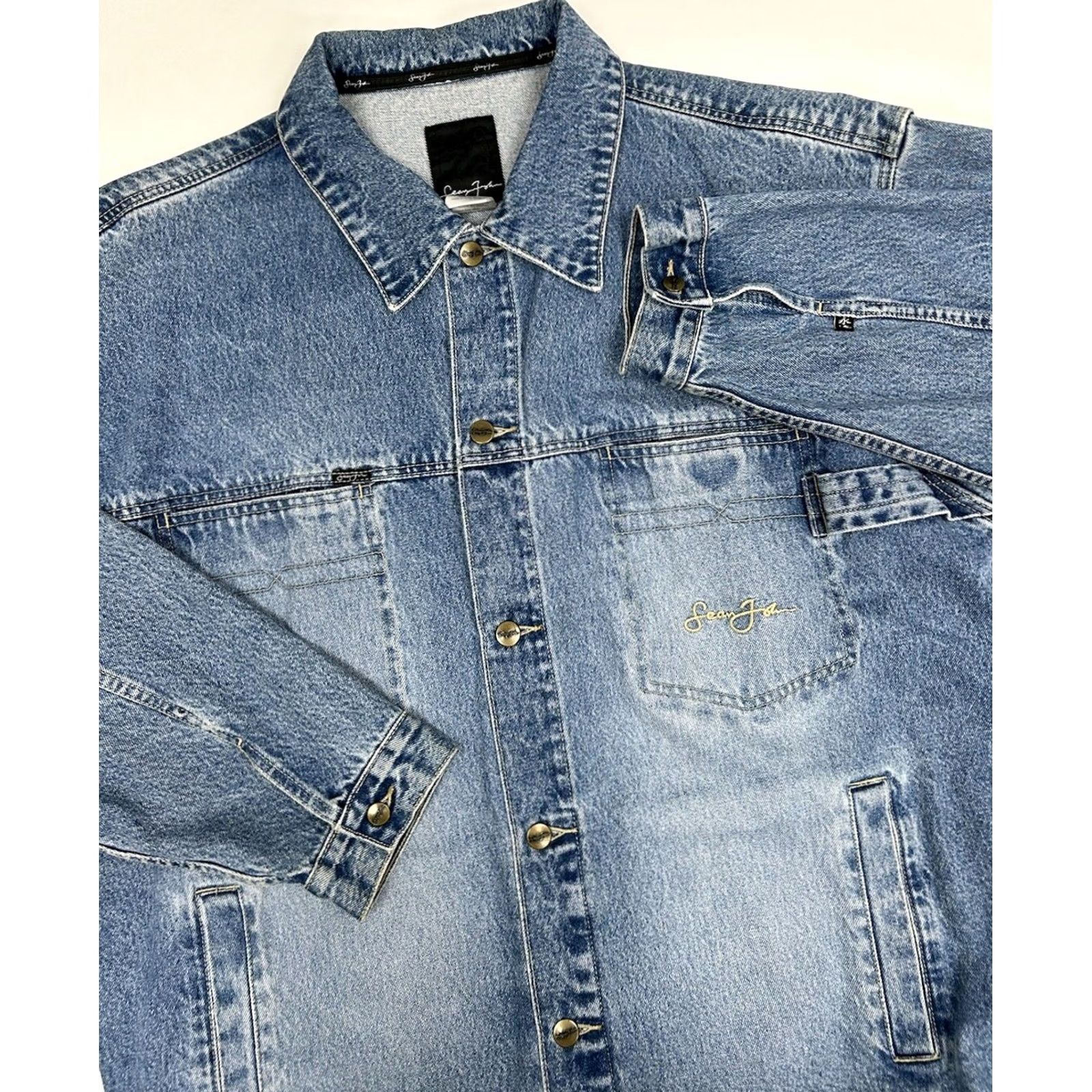 Sean John VINTAGE Sean John Denim Jacket 2XL/XXL Men's Y2K Rap Hip Hop Classic Blue Size US XXL / EU 58 / 5 - 2 Thumbnail