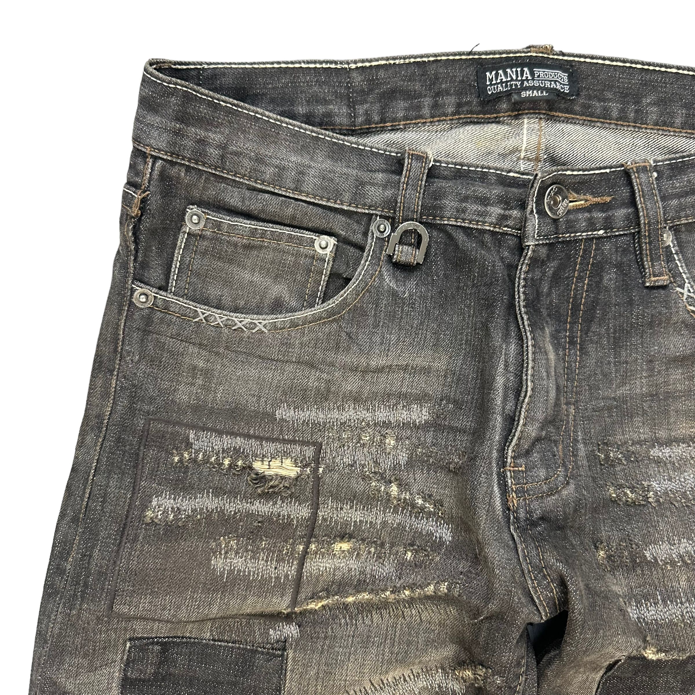 Japanese Brand MANIA PRODUCTION AD2002 SELVEDGE SASHIKO DENIM PANT #8006-71 Size US 30 / EU 46 - 3 Thumbnail