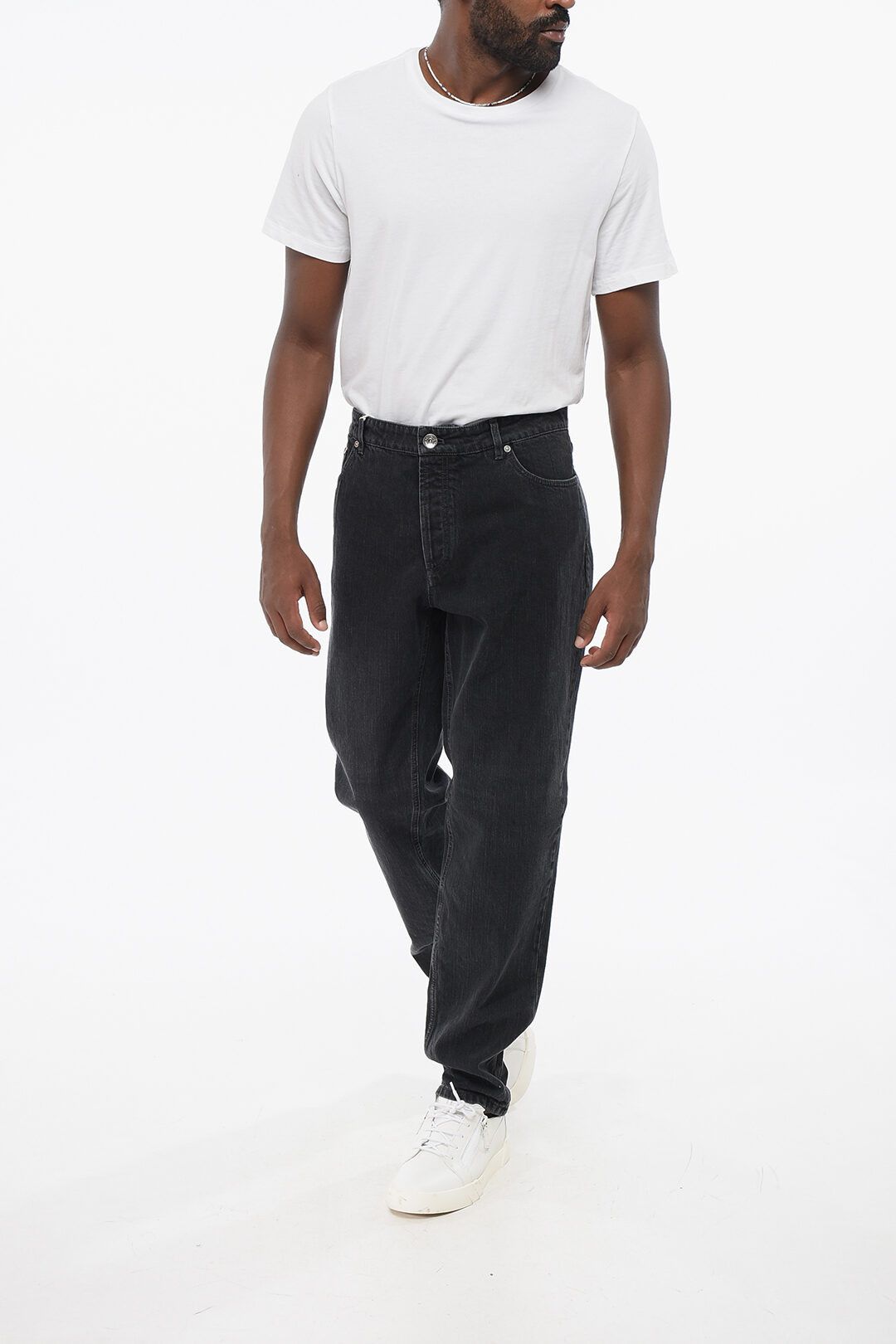 Brunello Cucinelli og1mm0725 Cotton Slim Fit Denim in Black Size US 44 / EU 60 - 3 Thumbnail