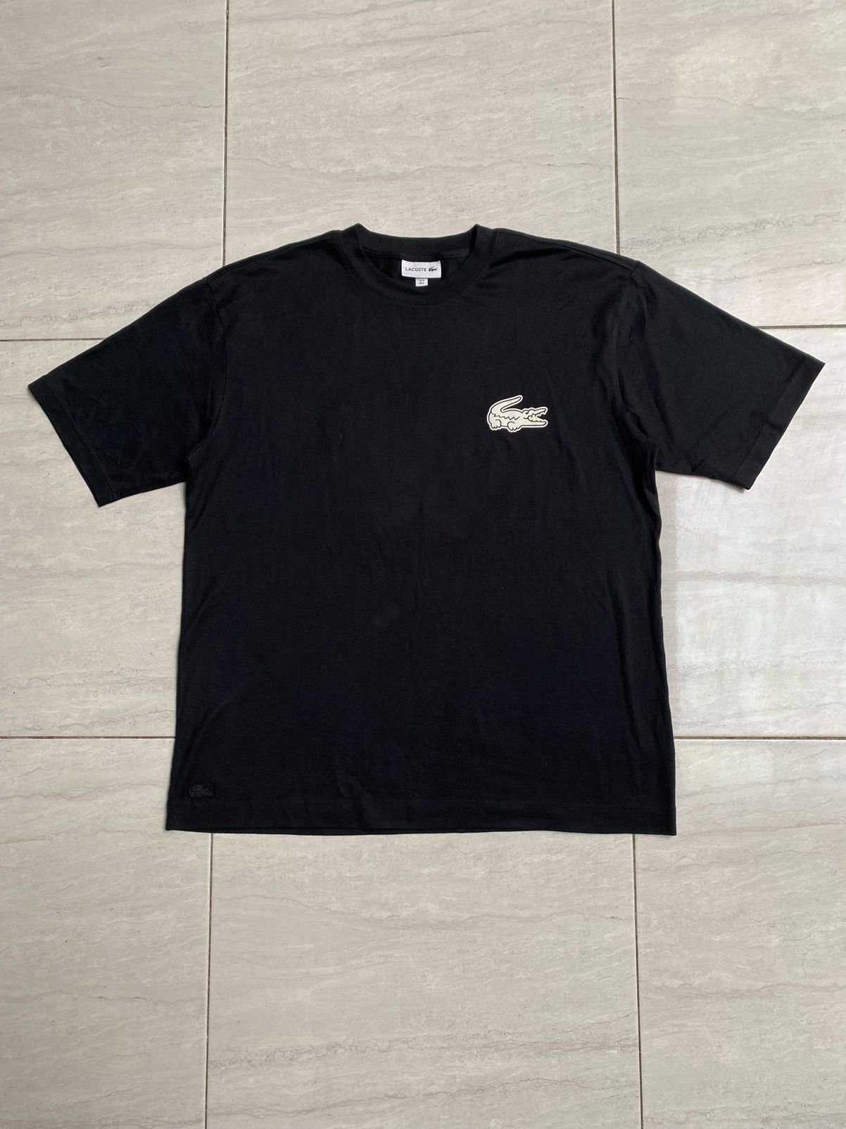 Lacoste LACOSTE Black Logo Oversize Boxy T-shirt Size US L / EU 52-54 / 3 - 1 Thumbnail