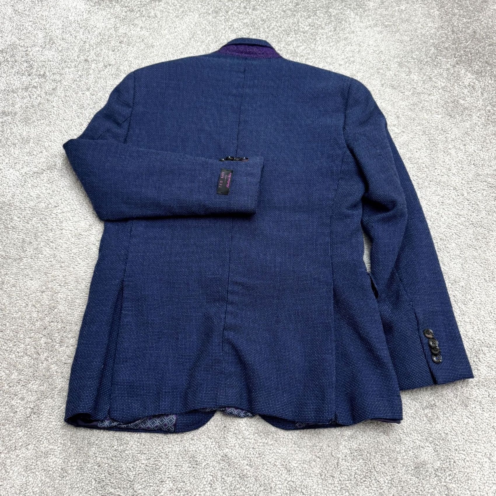 Ted Baker Ted Baker London Endurance Jay SPJ Wool Blazer Jacket Mens 38R Blue Double Vent Size 38R - 2 Thumbnail