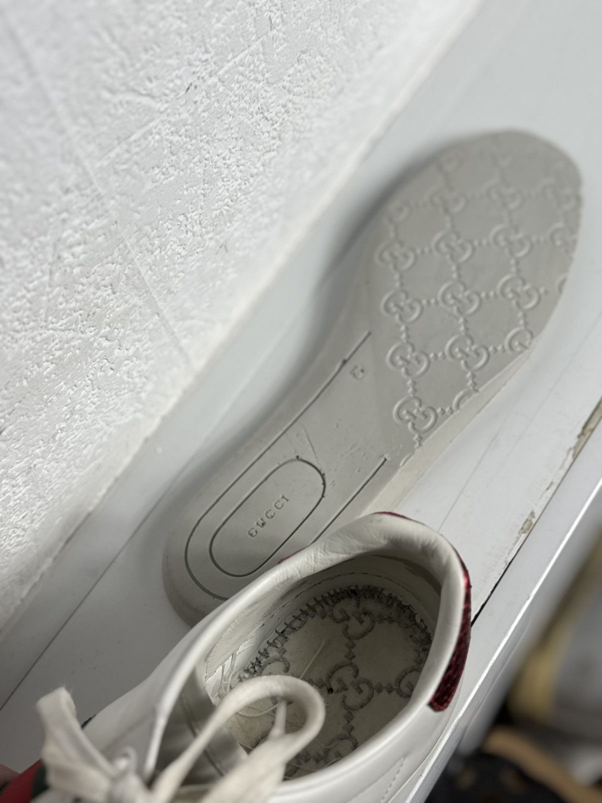Gucci Gucci GG Leather White Sneakers luxury Size US 7.5 / EU 40-41 - 14 Thumbnail