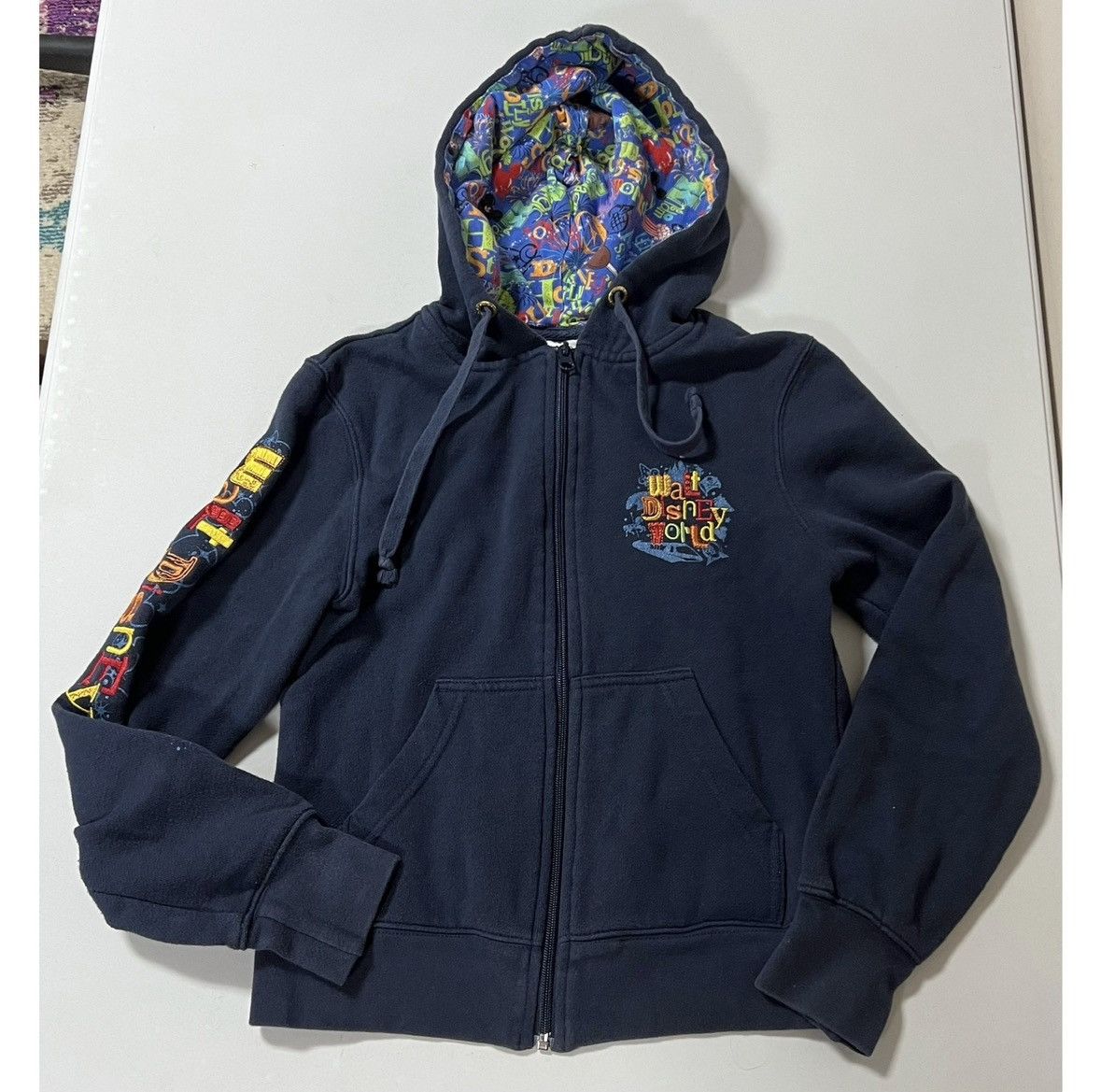 Disney Blue ‘Walt Disney World’ Mickey Mouse Sweatshirt Hoodie XS ✨ Size XS / US 0-2 / IT 36-38 - 1 Thumbnail