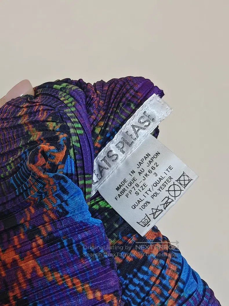 Issey Miyake Issey Miyake Fringed Turtleneck Top Purple Blue Plaid Size L / US 10 / IT 46 - 2 Thumbnail