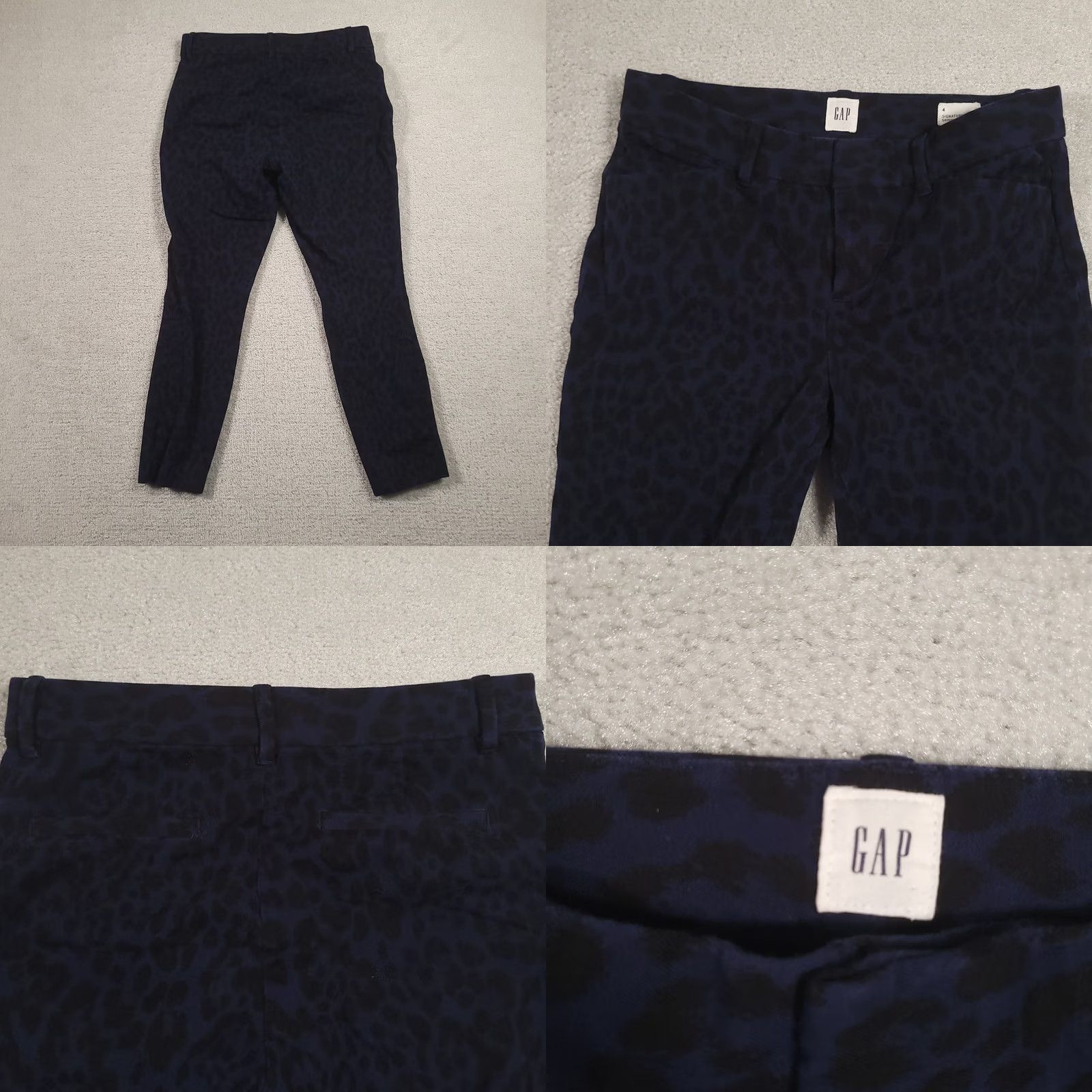 Gap Gap Signature Ankle Skinny Pants Women’s 4 Blue Leopard Print Khakis Streetwear Everyday Wear Size 27" / US 4 / IT 40 - 8 Thumbnail