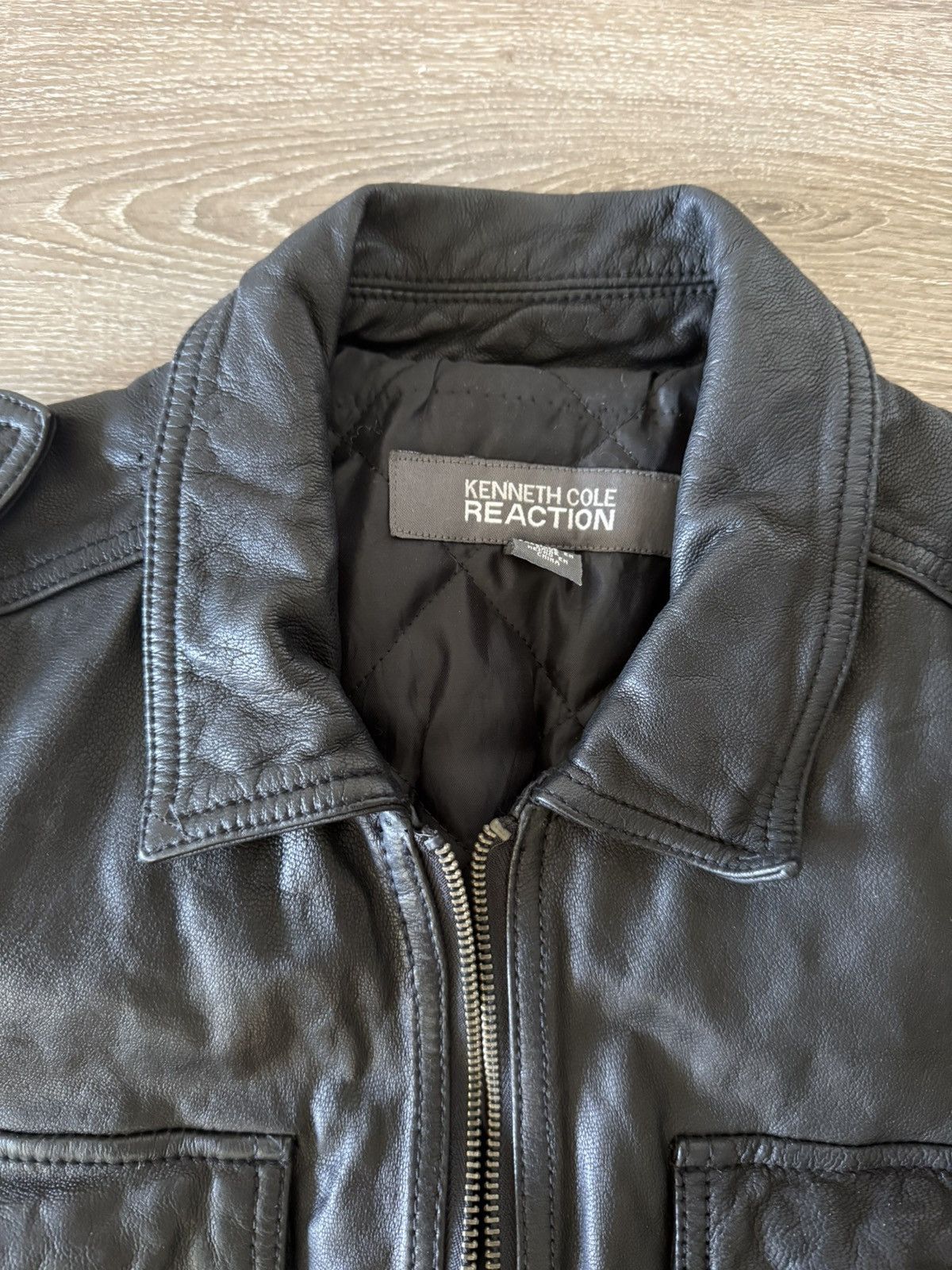 Kenneth Cole James Dean Biker Zipper Leather Jacket Size US M / EU 48-50 / 2 - 5 Thumbnail