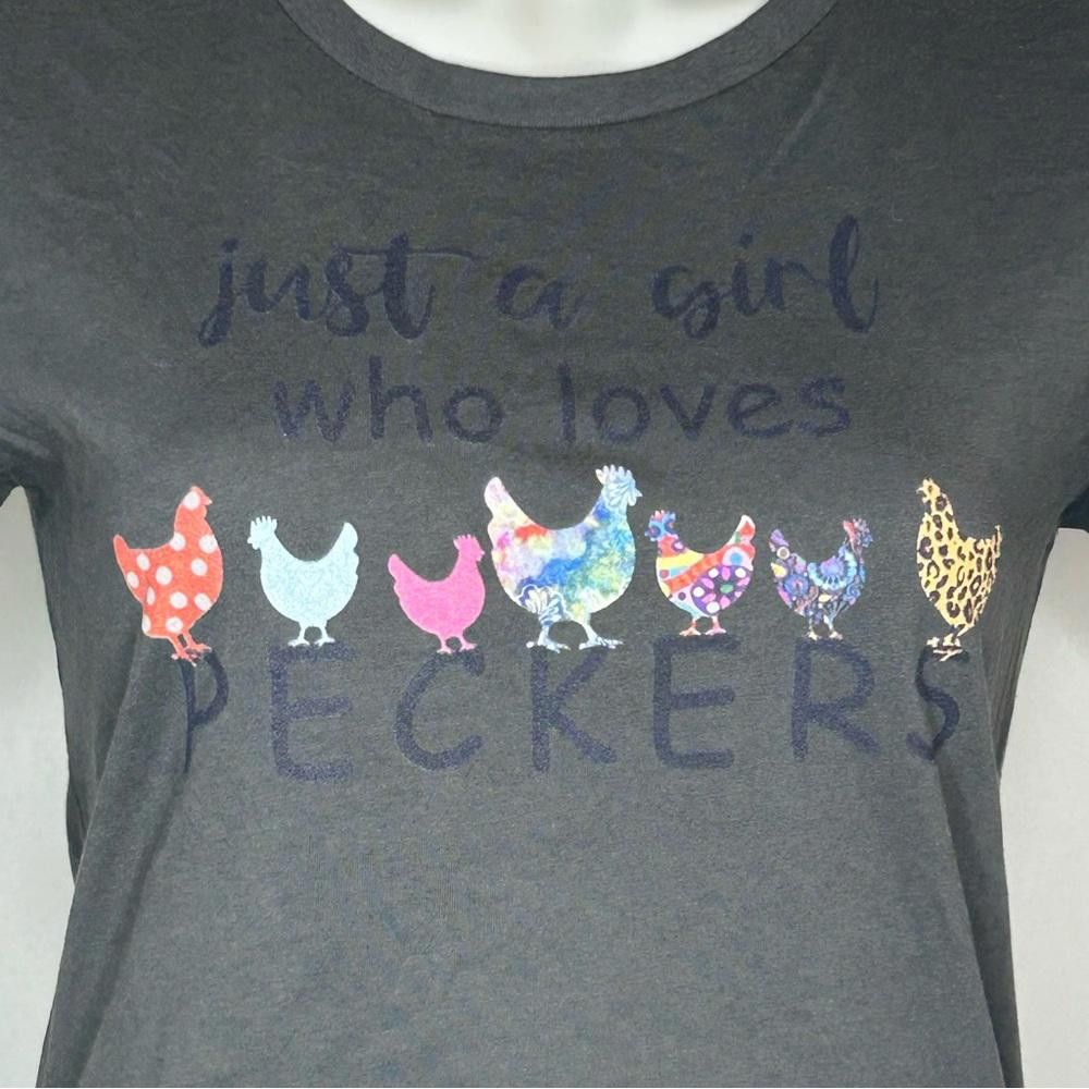 Next Level Apparel Graphic Tee with Colorful Chicken Design, Large Size L / US 10 / IT 46 - 3 Thumbnail