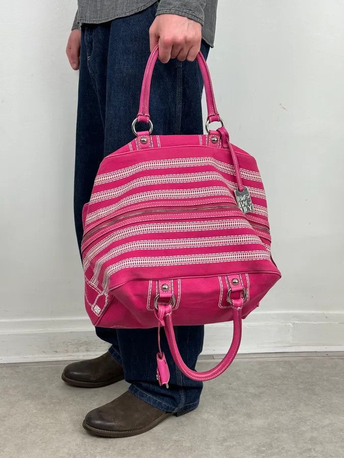 Dolce & Gabbana AW2010 Dolce & Gabbana Fuchsia Pink Canvas Trompe Loeil Zip Bag Size ONE SIZE - 1 Thumbnail