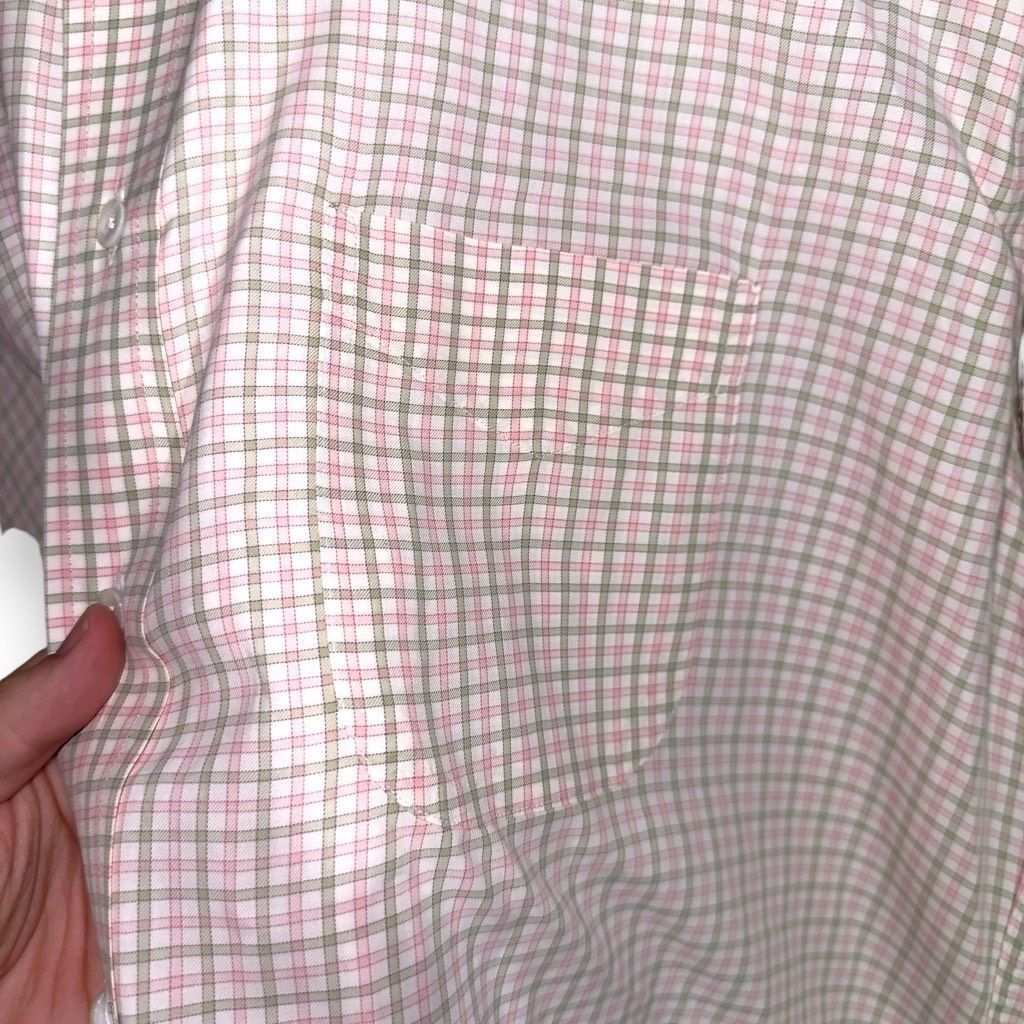 Gitman Bros. Gitman Brothers Pink & Green Allini Fabric Dress Shirt 17 Size US XL / EU 56 / 4 - 5 Thumbnail