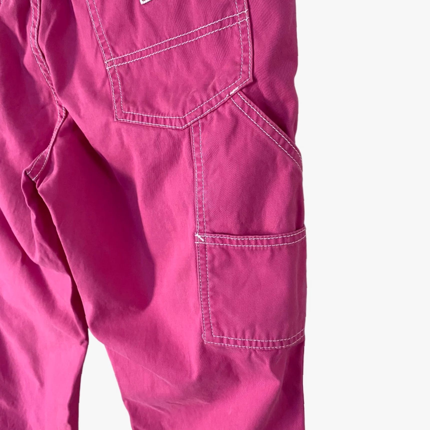 Ralph Lauren VINTAGE Y2K Ralph Lauren Cargo Carpenter Pants Womens 10 Pink Cropped Mid-Rise Straight Leg Size 32" / US 10 / IT 46 - 7 Thumbnail