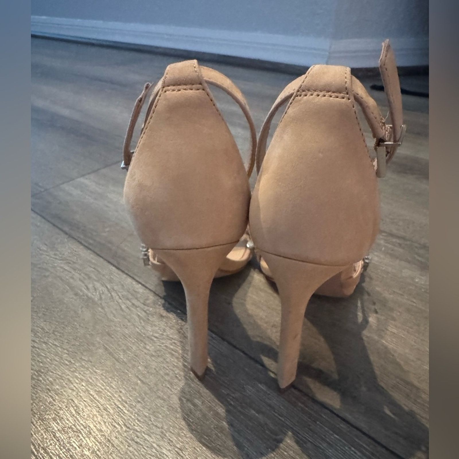 SCHUTZ Schutz $200 Crystal Embellished Leather Sandal Heels size 7 Size US 7 / IT 37 - 3 Thumbnail