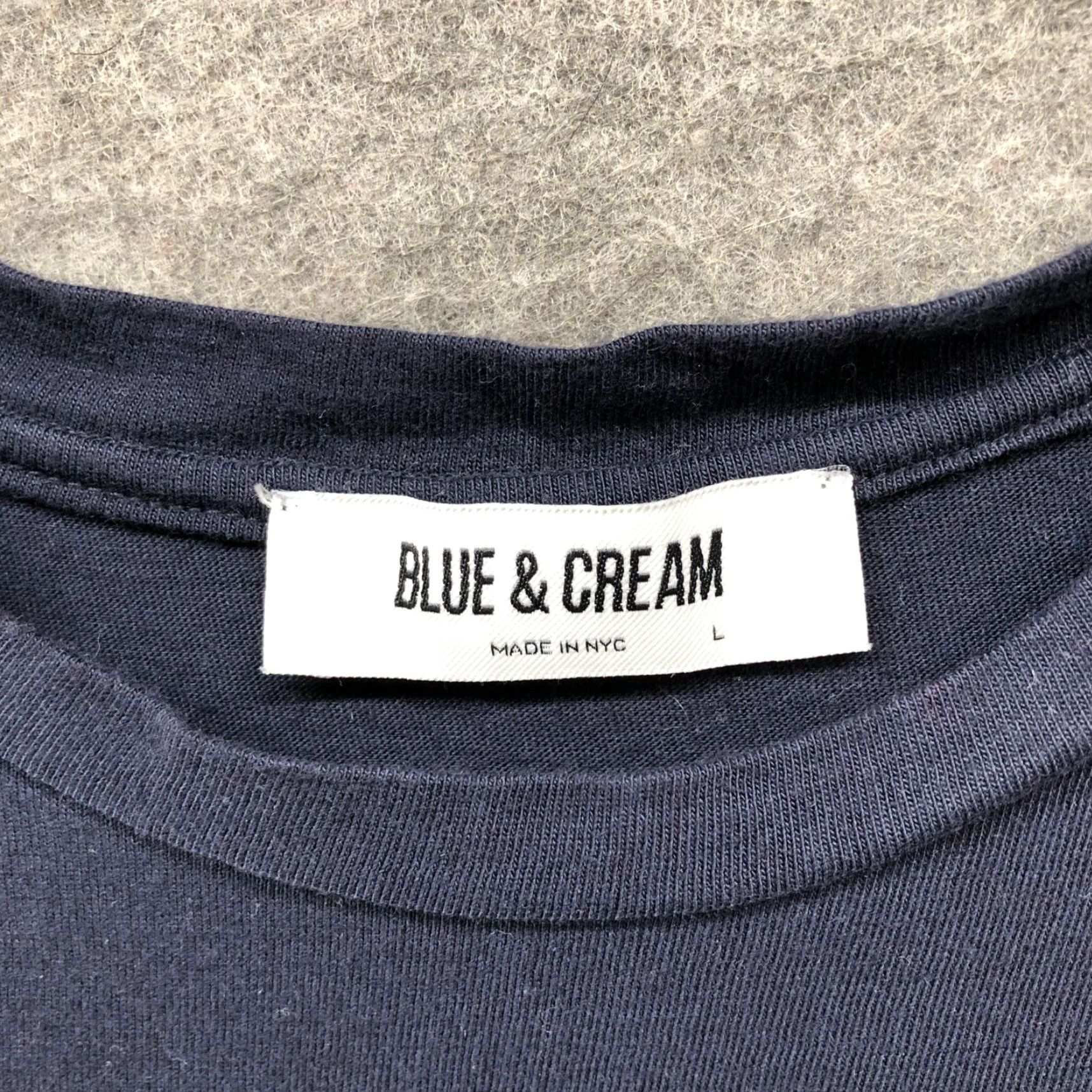 Vintage Blue And Cream NY T Shirt Mens L Navy Blue Short Sleeve Crewneck Modal Blend Shirt Size US L / EU 52-54 / 3 - 5 Thumbnail