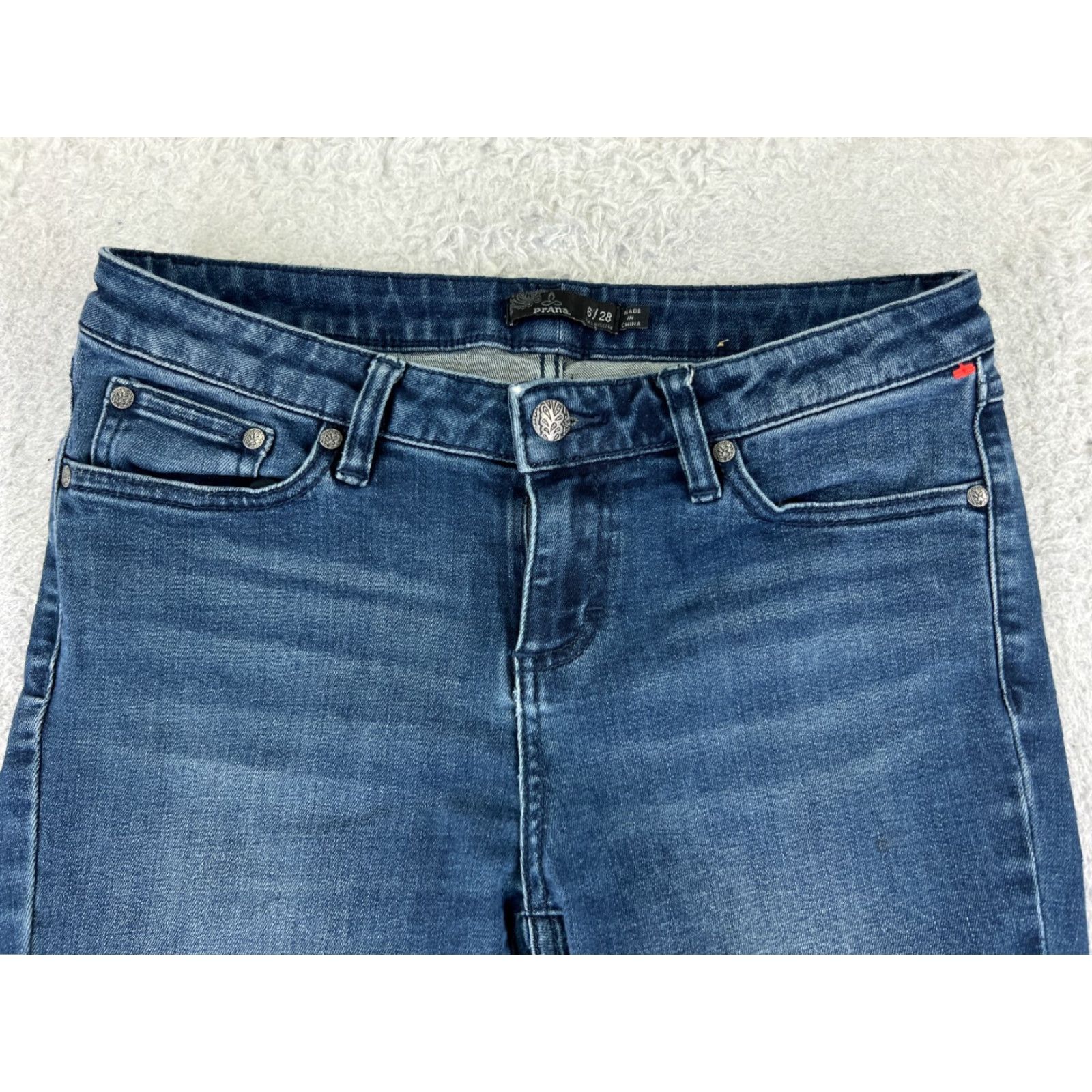 Prana prAna Jeans Women 6 Blue Denim Skinny Low Rise Cotton Blend Zip Fly 26x30 Size 28" / US 6 / IT 42 - 4 Thumbnail