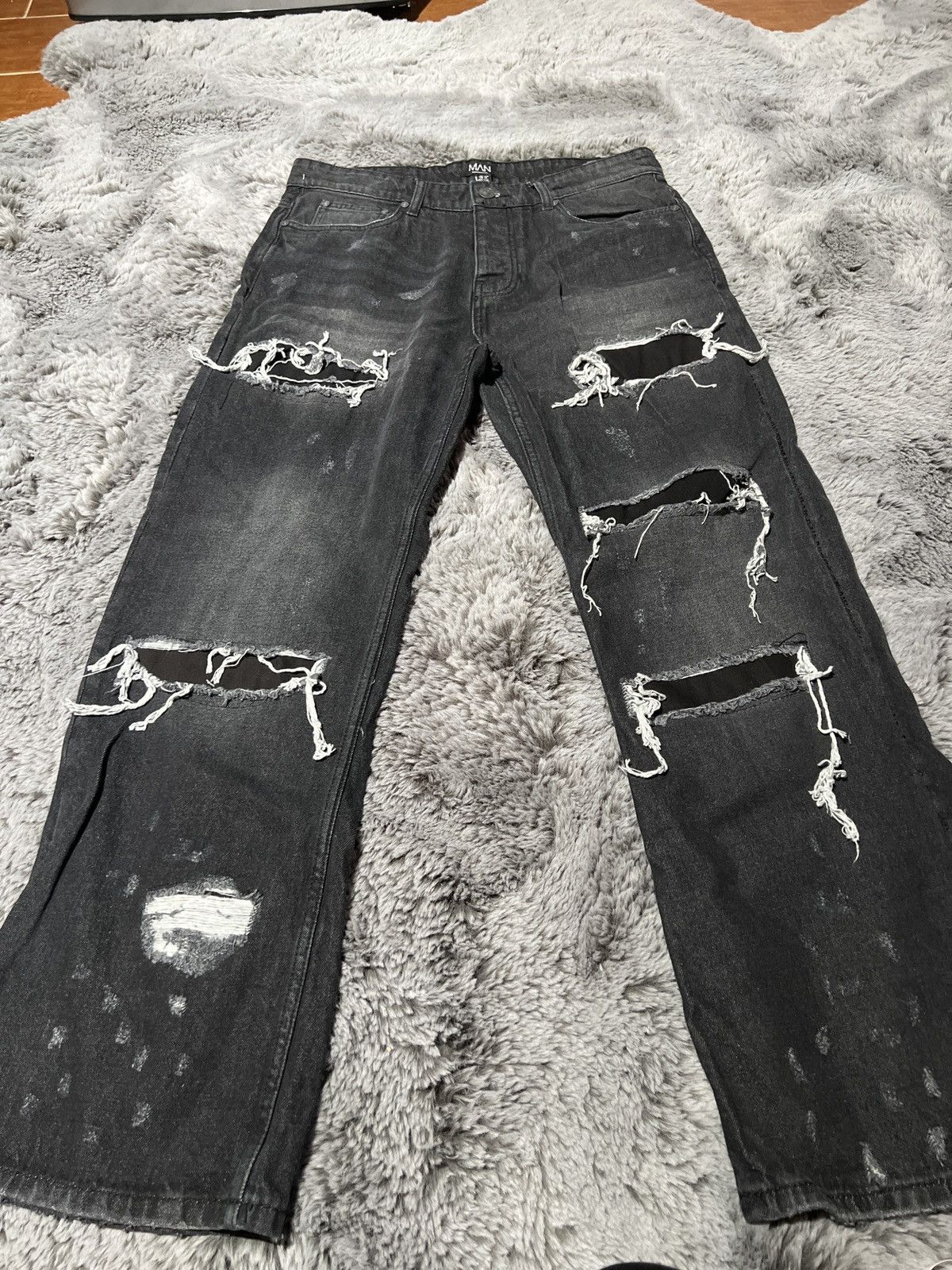 Boohoo × Vintage BLACK DENIMS BOOHOO Size US 34 / EU 50 - 1 Thumbnail