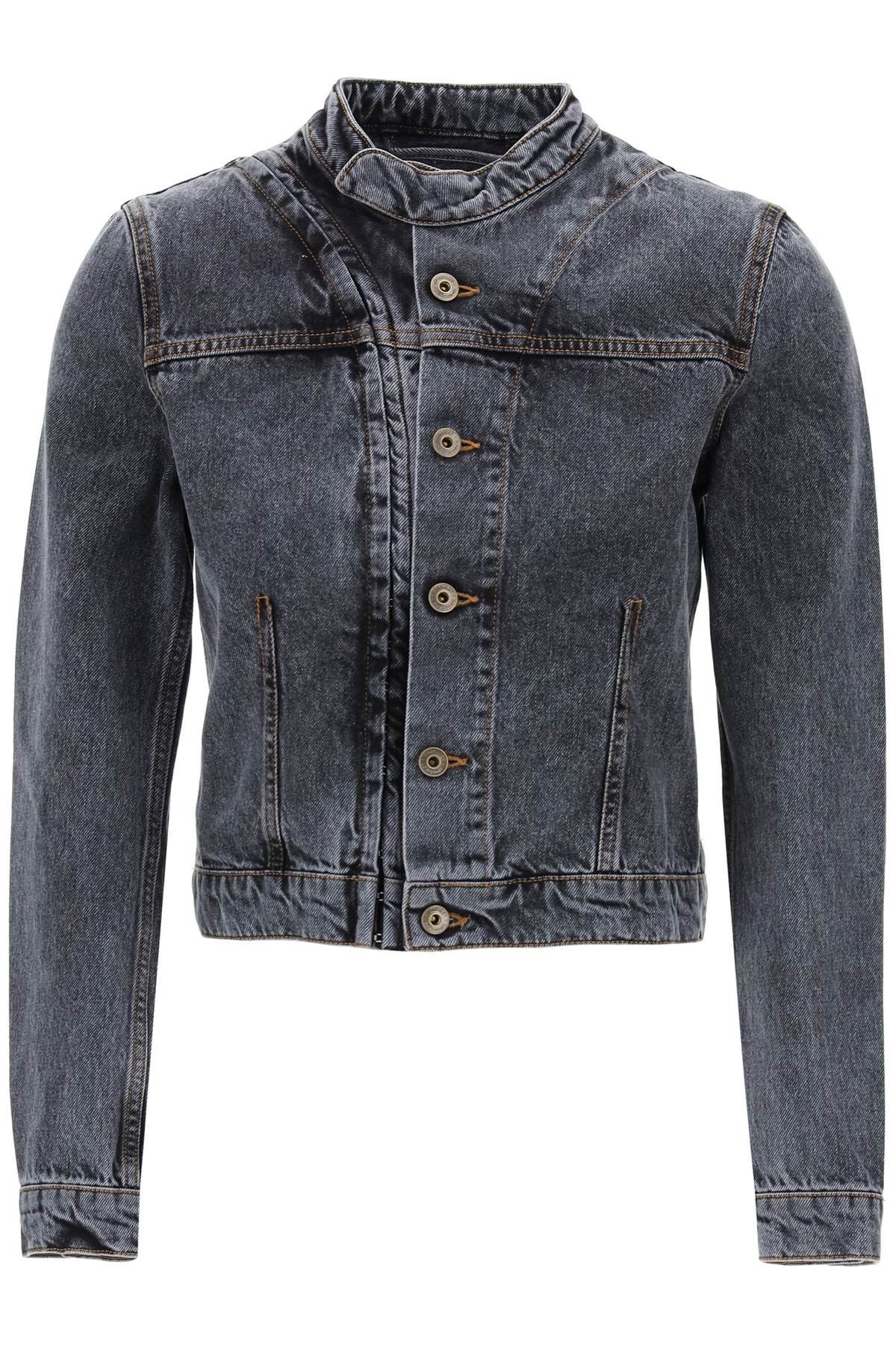 image of Yproject Hook-And-Eye Denim Jacket in Nero, Women's (Size Small)