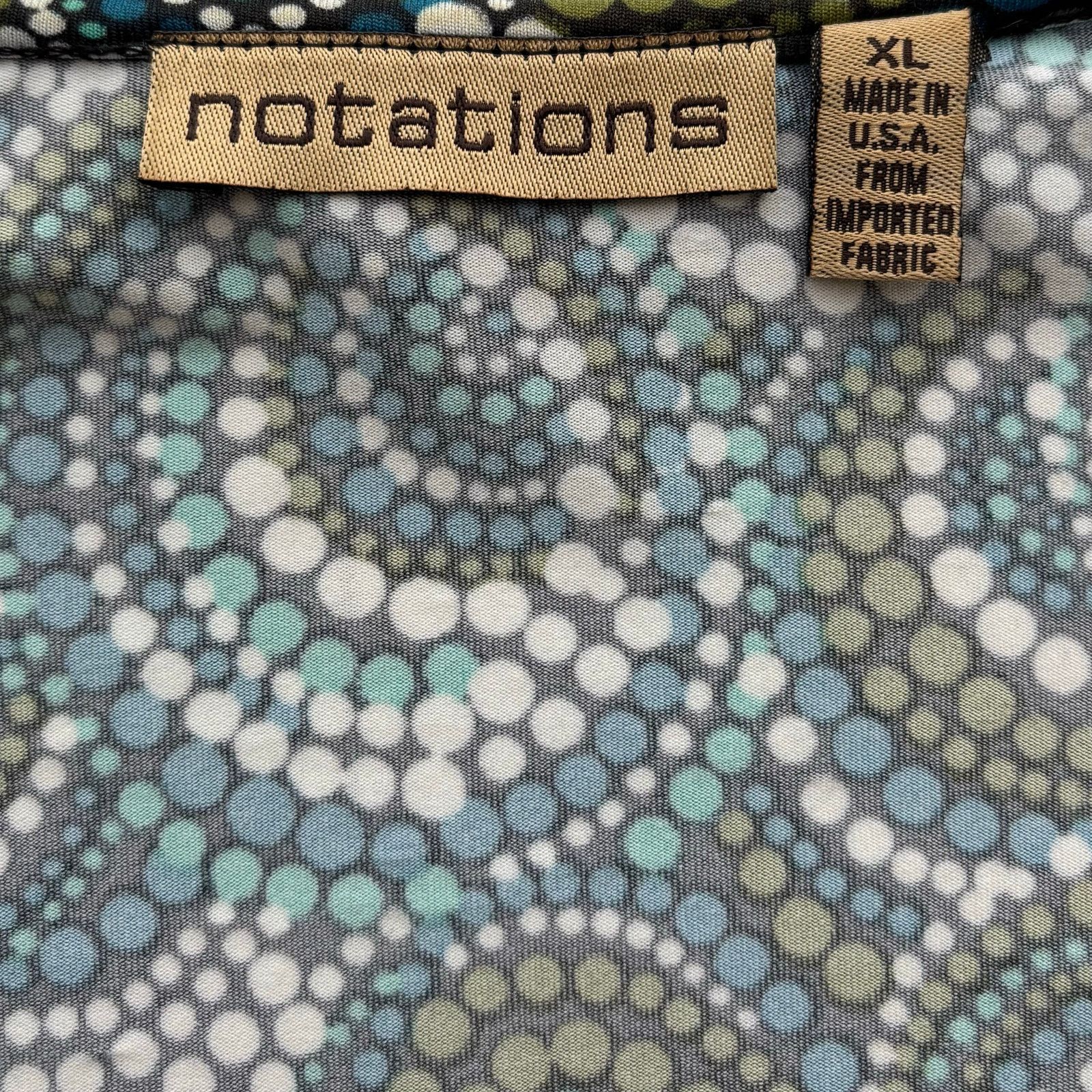 Other Notations XL Multicolor Boho Dot Swirl Faux Wrap Blouse Size XL / US 12-14 / IT 48-50 - 7 Thumbnail