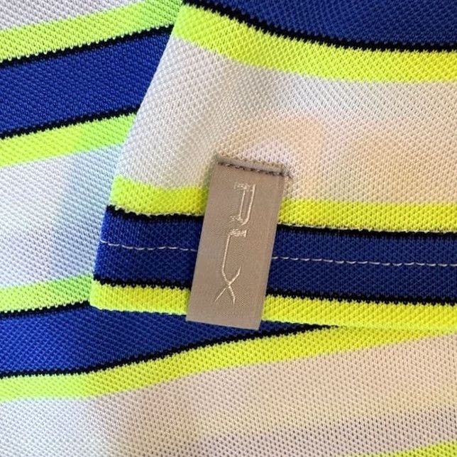 Ralph Lauren RLX Ralph Lauren Short Sleeve Polo Mens XL Chartreuse Blue White Striped Polo Shirt Size US XL / EU 56 / 4 - 7 Thumbnail