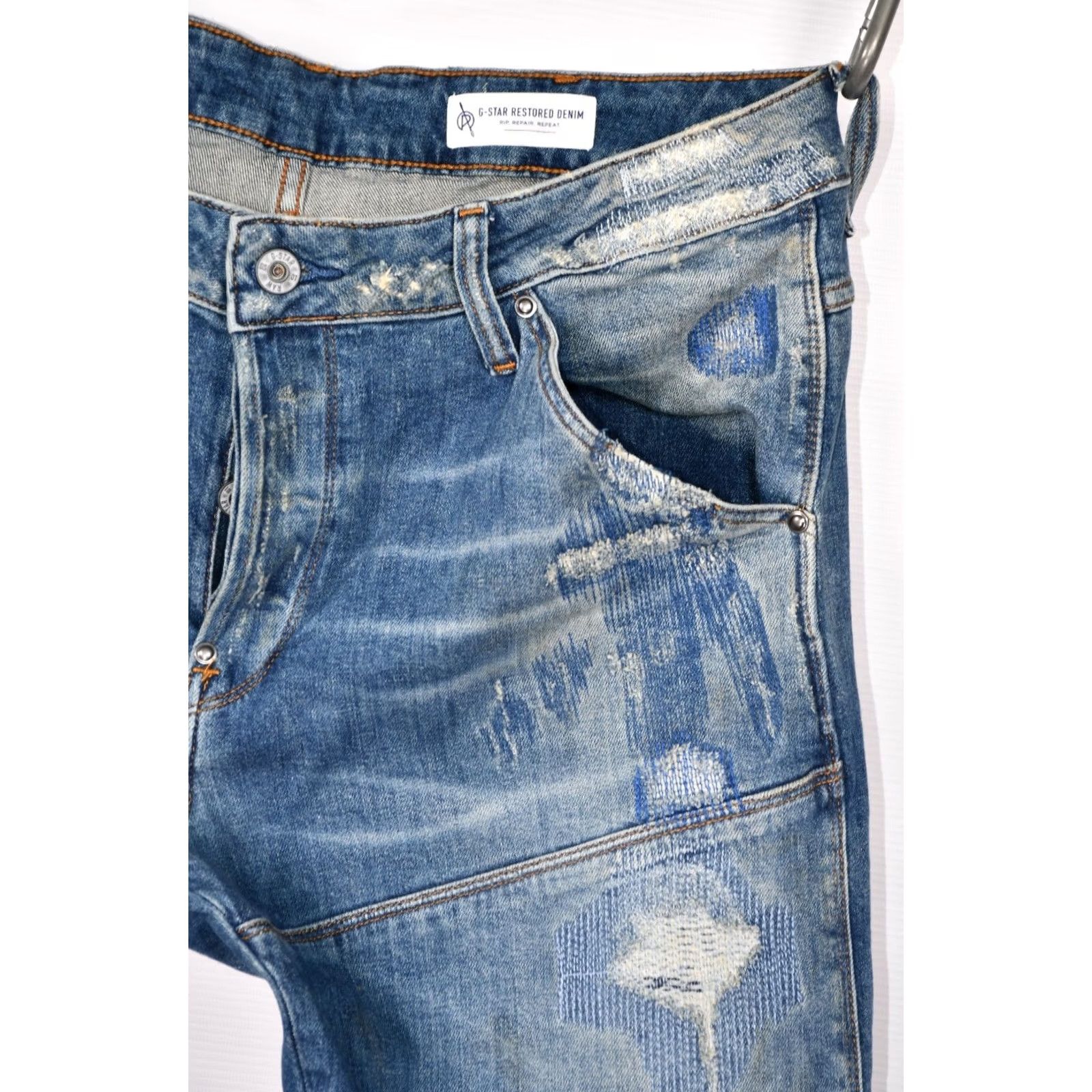 G-Star G-Star 5620 3D Slim Restored Denim Jeans Men W34 L30 Jeans Slim Blue Cotton 5-Pocket 98% Cotton 2% Elastane Men 34x30 Size US 34 / EU 50 - 2 Thumbnail