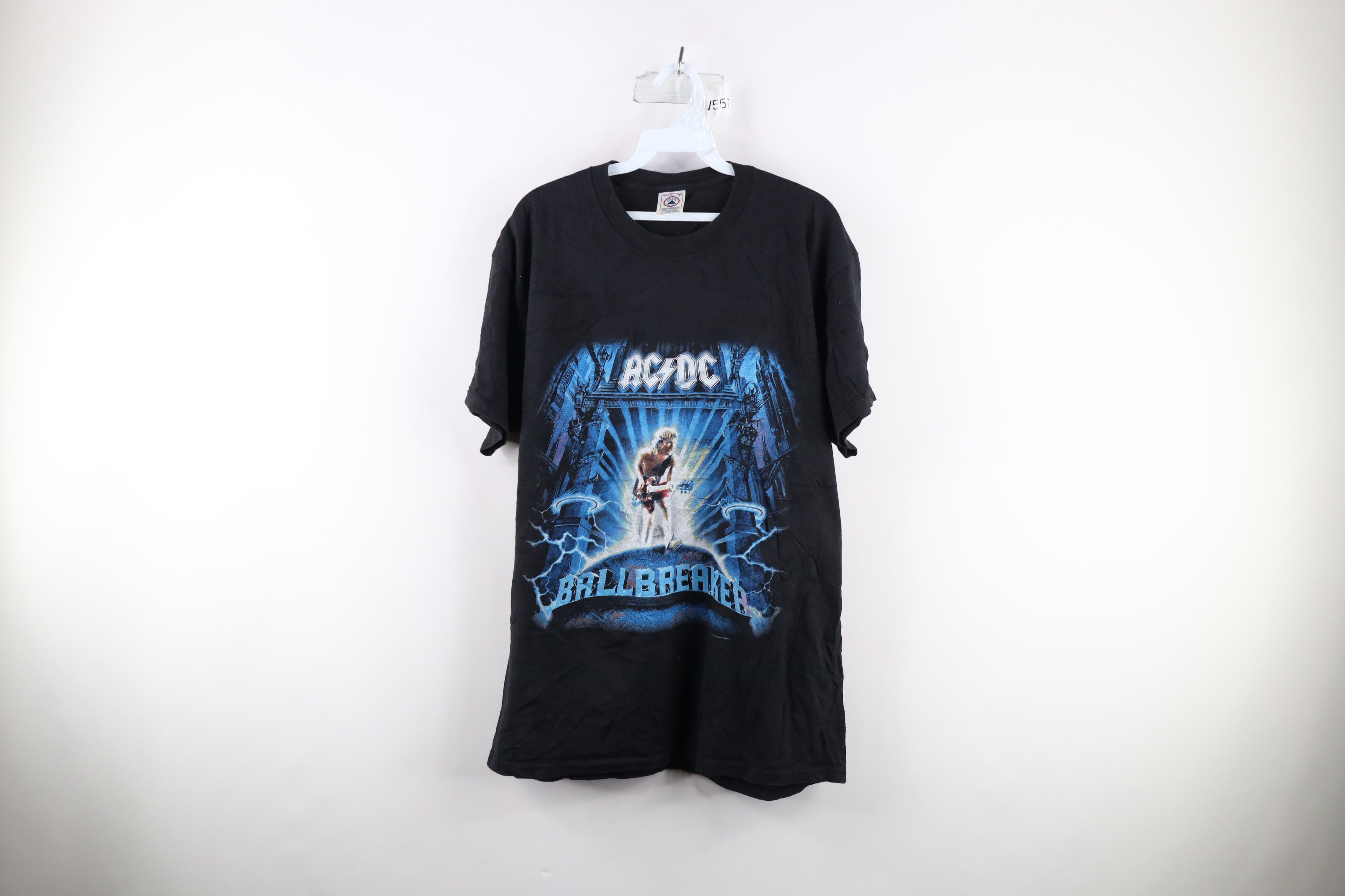 Vintage Vintage 90s Ballbreaker Tour ACDC Band T-Shirt Black Cotton Size US L / EU 52-54 / 3 - 1 Thumbnail