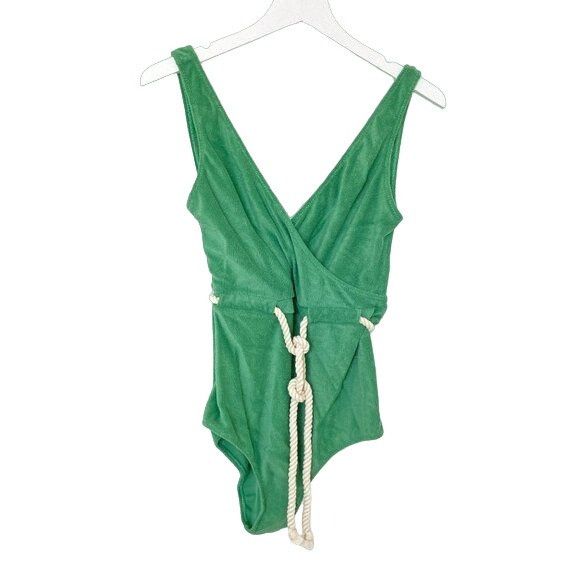 Lisa Marie Fernandez Lisa Marie Fernandez Yasmin Green Terry Cloth One Piece Swim Size S / US 4 / IT 40 - 3 Thumbnail