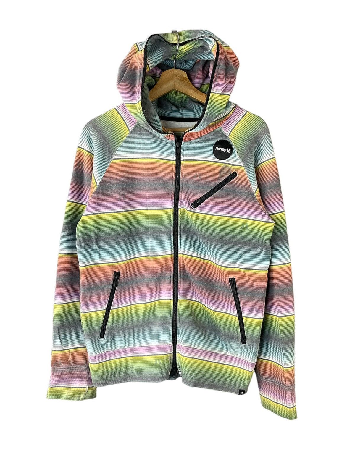 Hurley × Vintage Hurley Striped Full Zip Vintage Sweatshirt Size US S / EU 44-46 / 1 - 2 Thumbnail