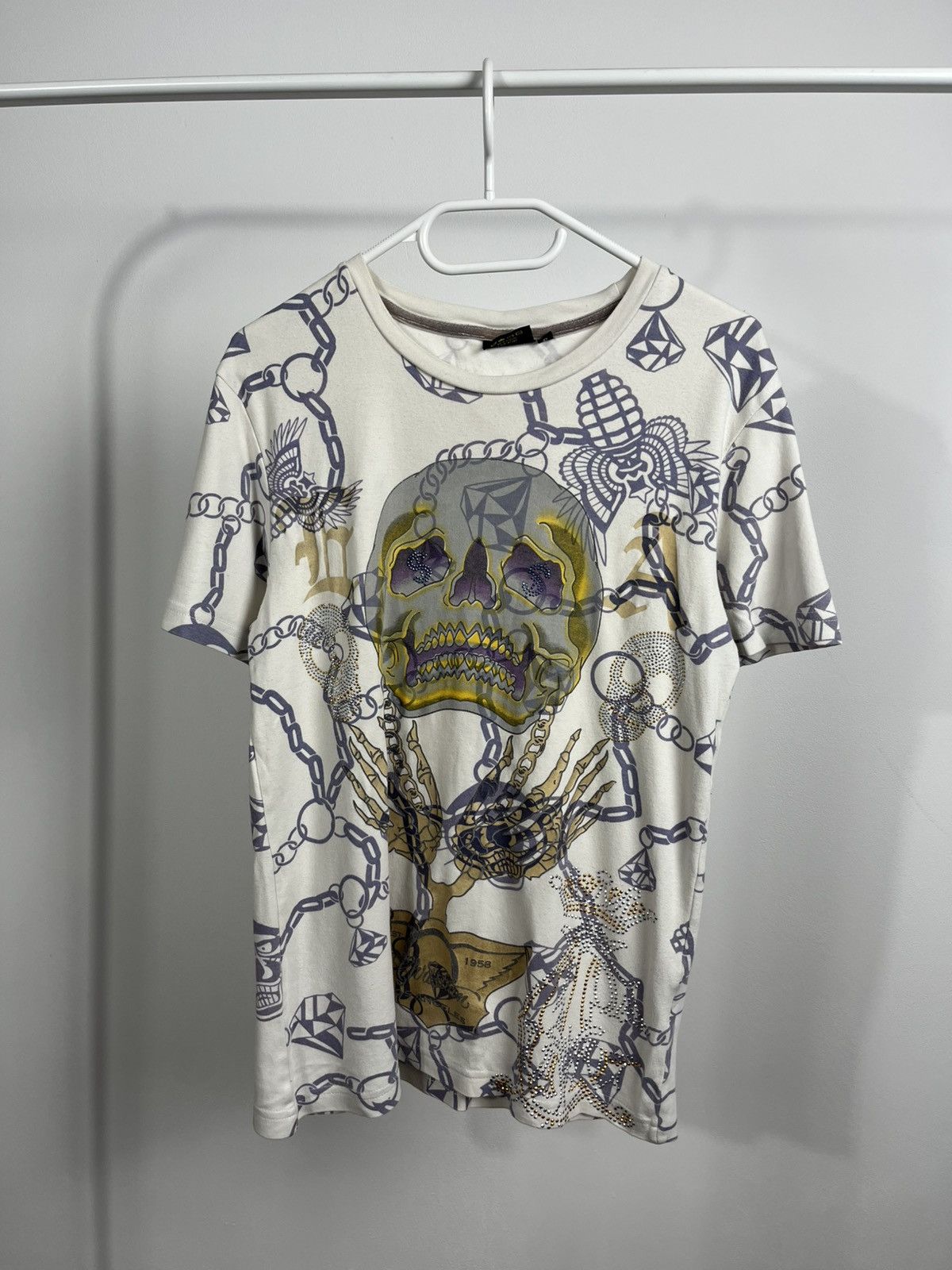 Christian Audigier Christian Audigier Skull Chain Graphic T-Shirt Women’s S Size M / US 6-8 / IT 42-44 - 2 Thumbnail